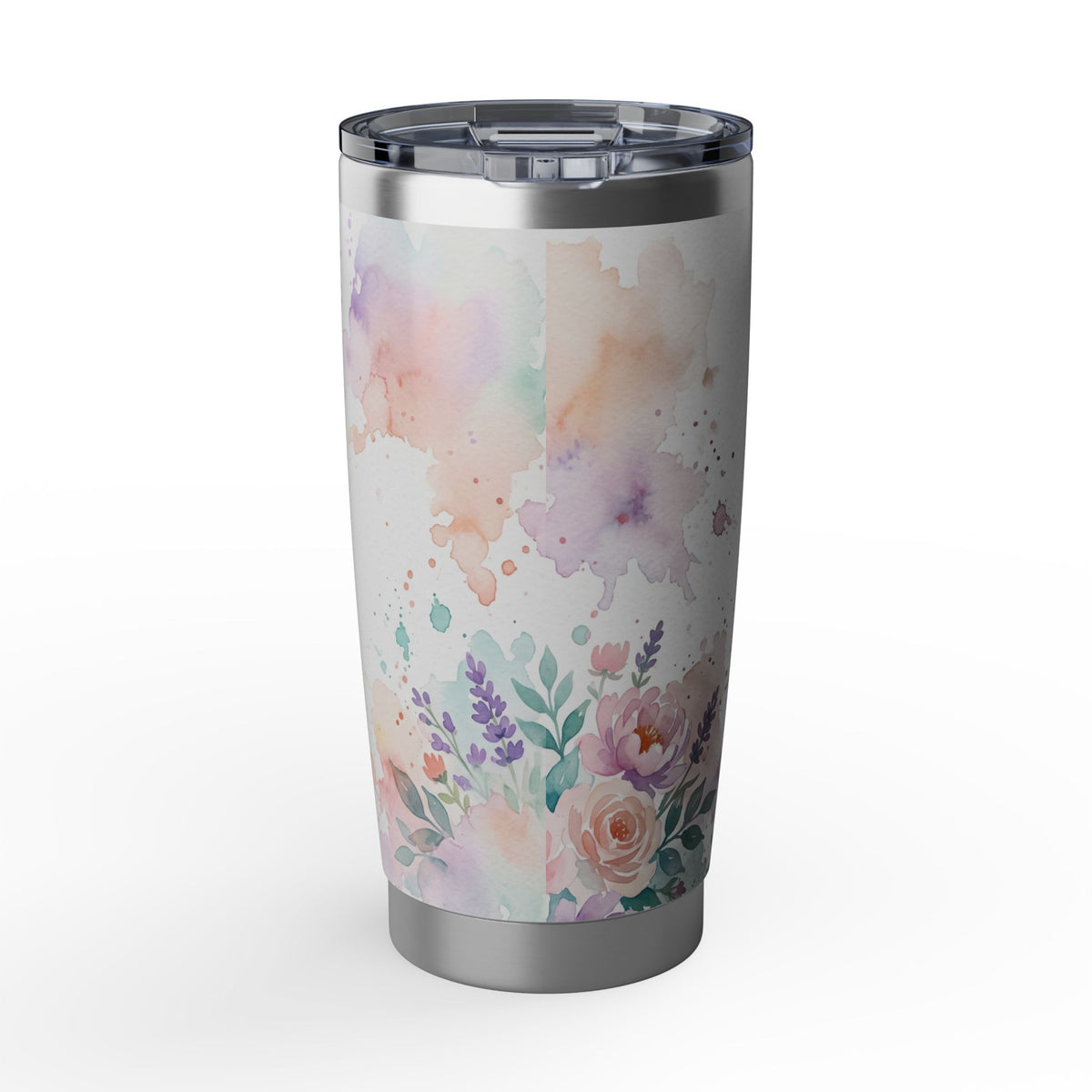 Labrador Personalized Tumbler | Watercolor Floral Art — 20 oz Stainless Travel Mug