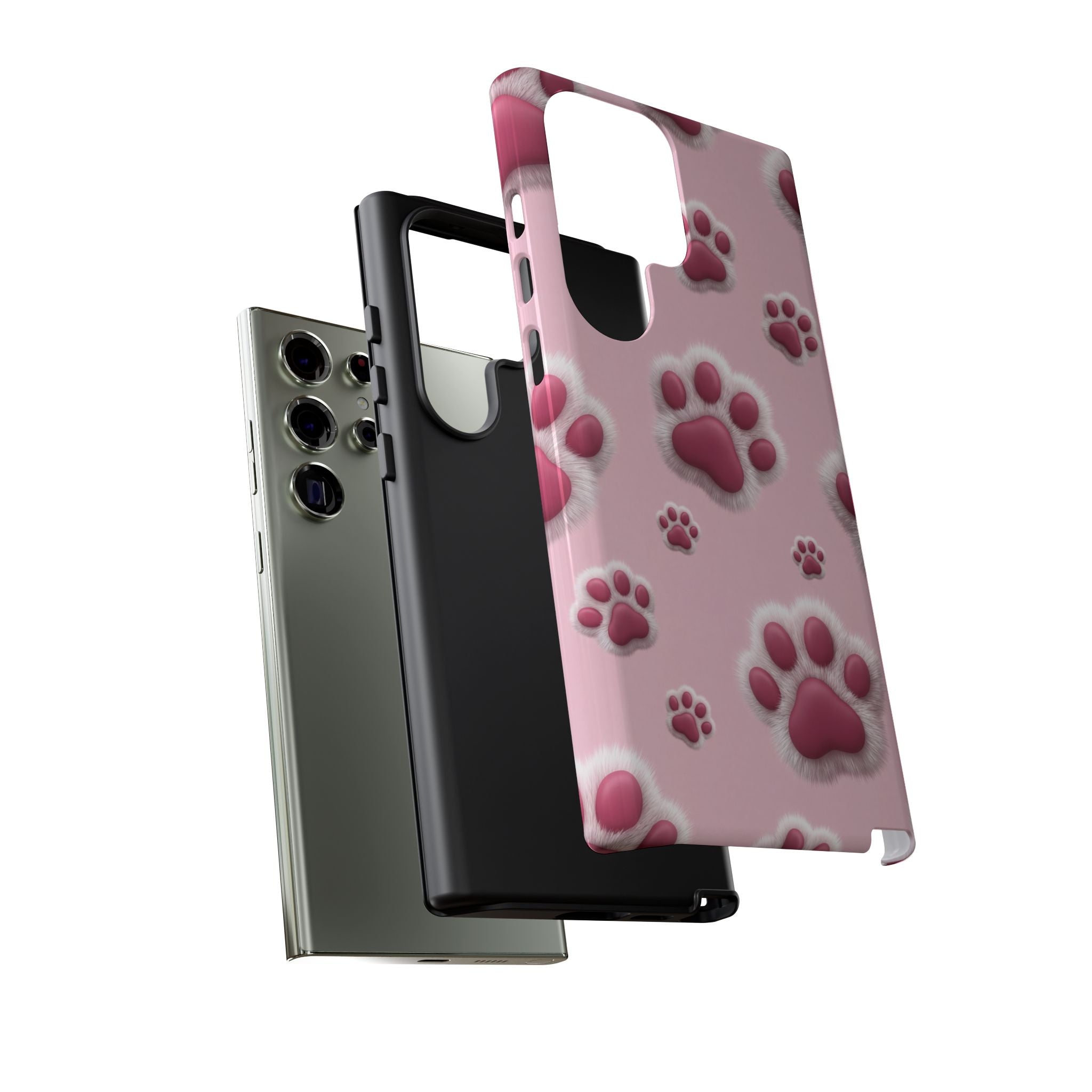 iphone & Samsung - Pink Paws Tough Phone Case — Cute Protective iPhone Cover