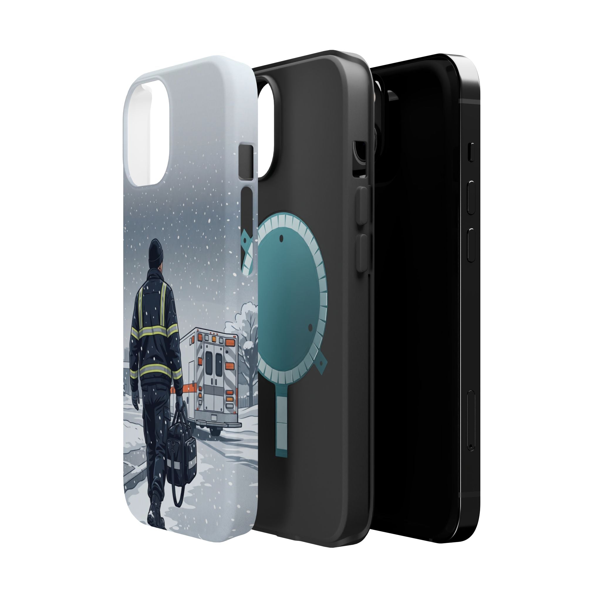 Bold Paramedic/EMT Portrait Phone Case — Magnetic Wireless Charging Cover