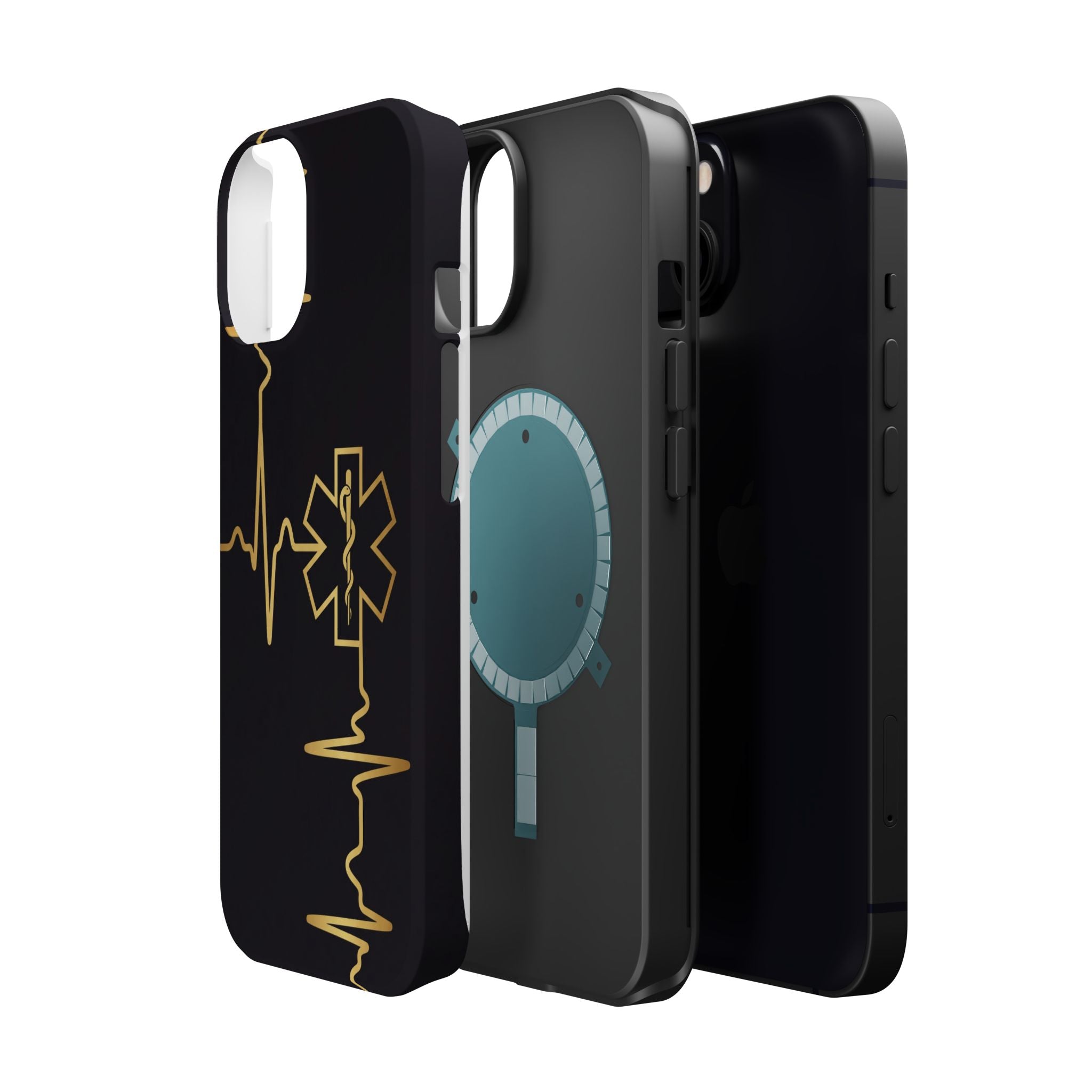 Paramedic/EMT Heartbeat Line Phone Case — Magnetic Wireless Charging Cover
