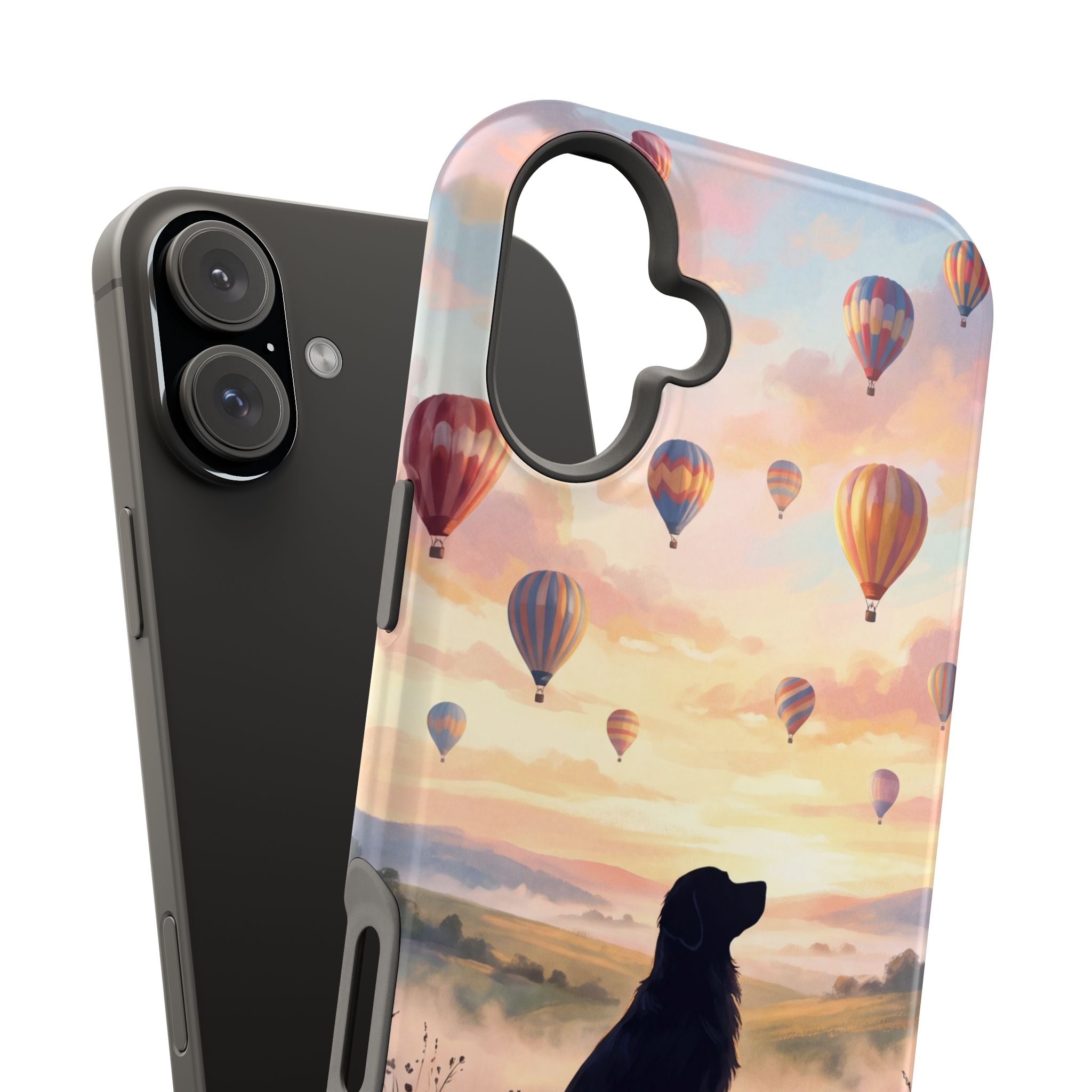 Personalized Golden Retriever Hot Air Balloon Phone Case — Wireless Charging Cover