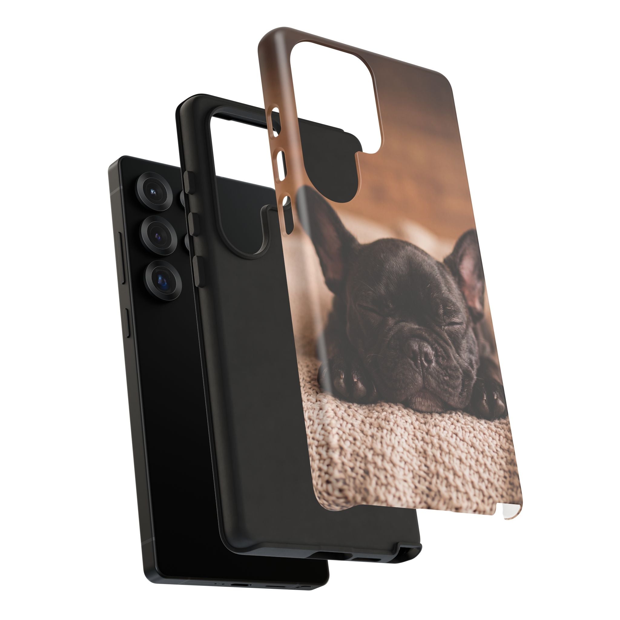 Sleeping French Bulldog Phone Case | Cozy Frenchie Resting on Blanket | iPhone & Samsung