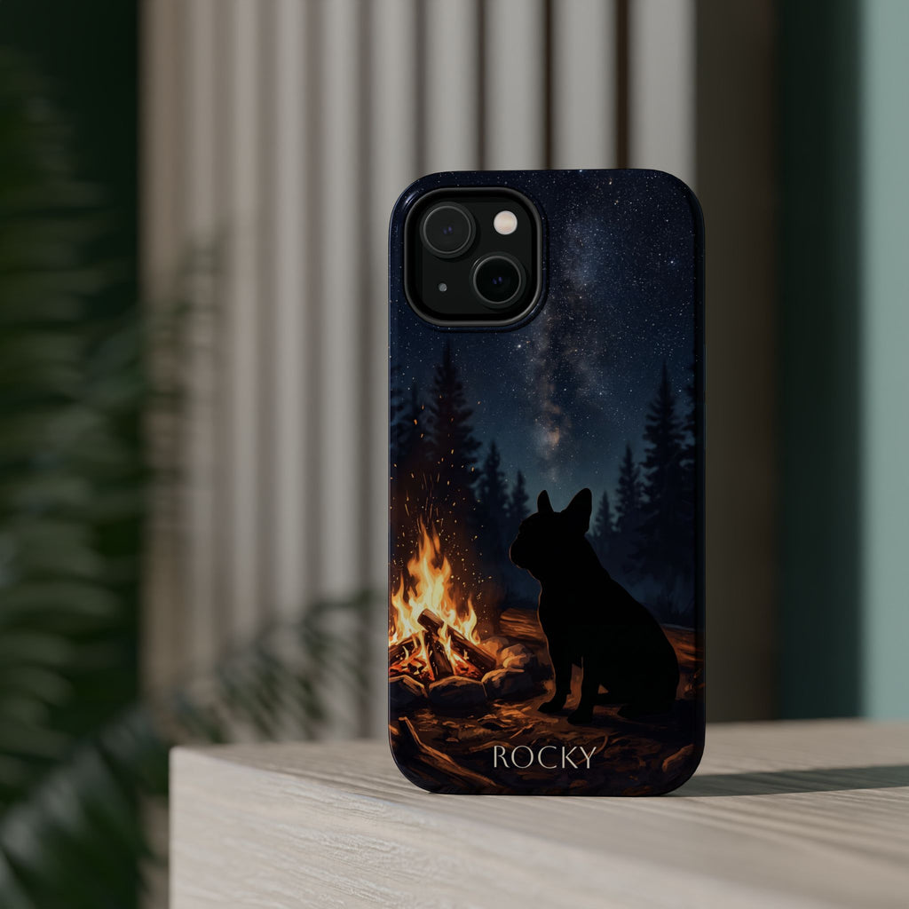 Personalized French Bulldog Campfire Phone Case — Wireless Charging Cover