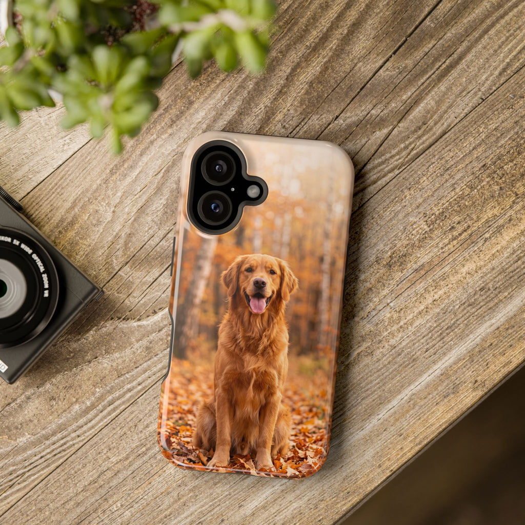 Autumn Golden Retriever Phone Case — Impact-Resistant Wireless Charging Cover