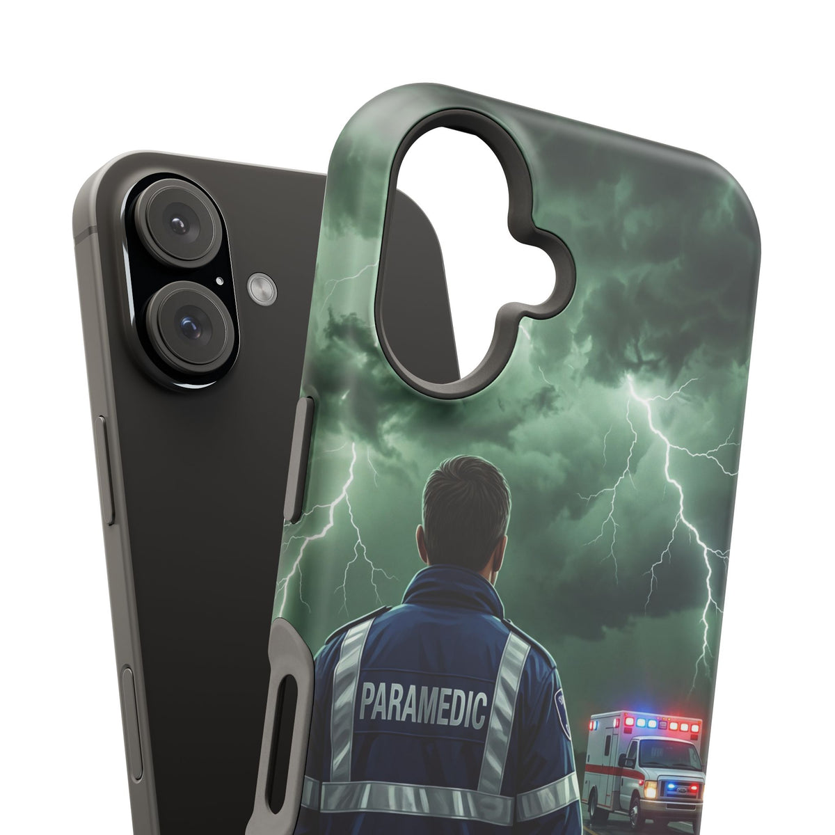 Paramedic Green Storm Phone Case — Magnetic Wireless Charging Cover