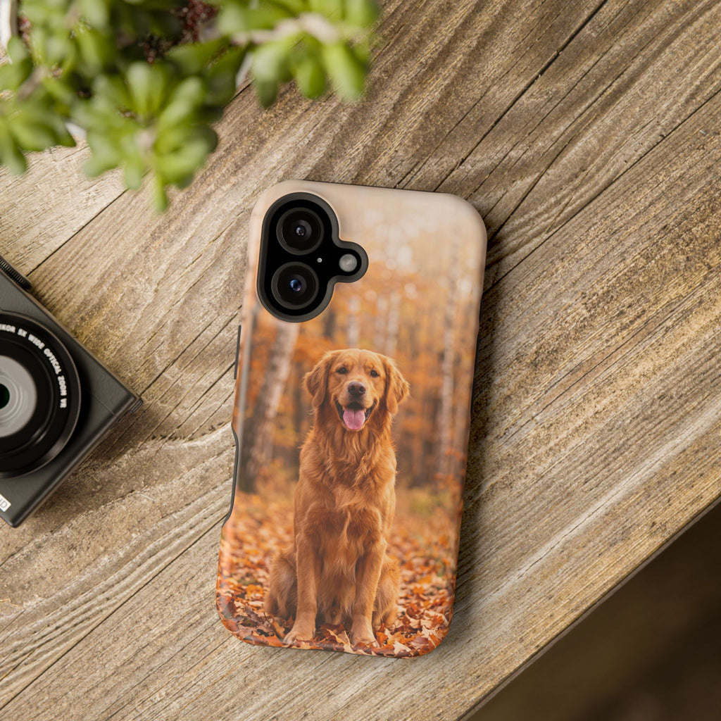 Autumn Golden Retriever Phone Case — Impact-Resistant Wireless Charging Cover