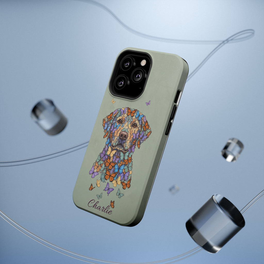 Personalized Butterfly Labrador Phone Case — Tough Magnetic Case with Wireless Charging