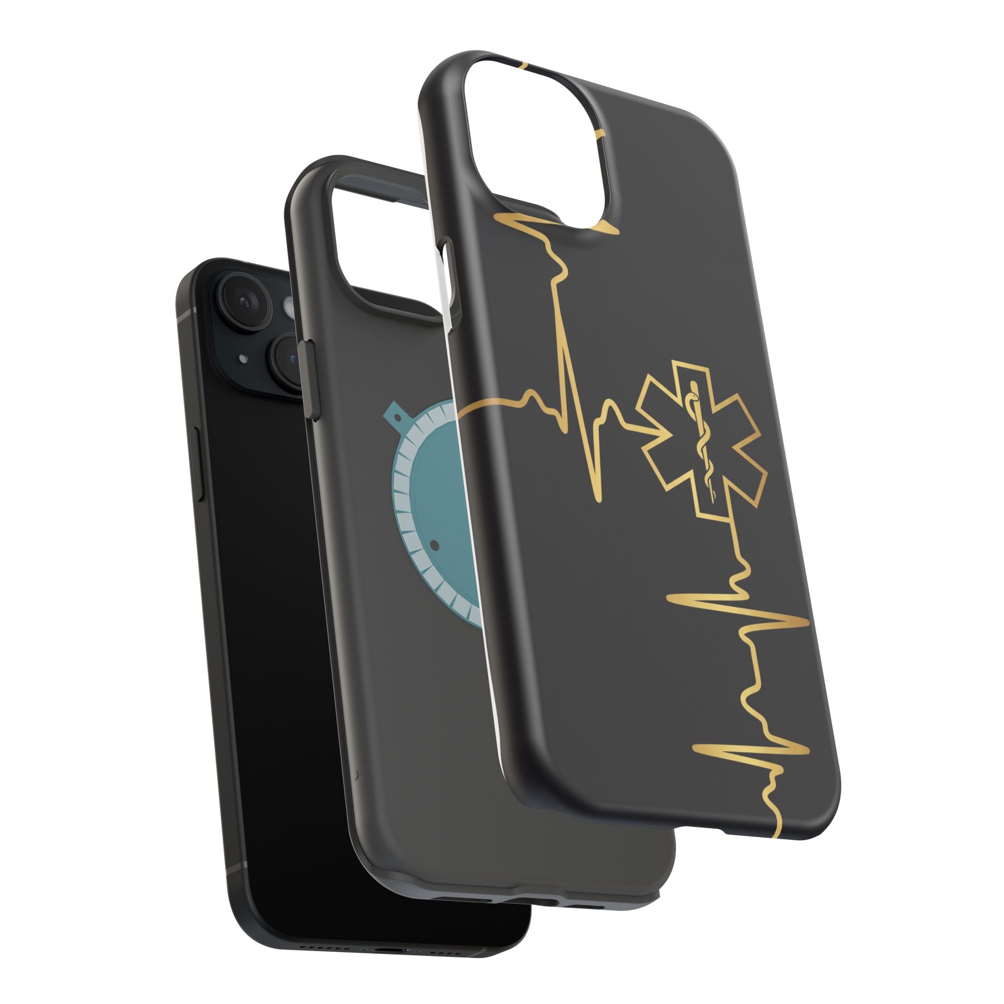 Paramedic/EMT Heartbeat Line Phone Case — Magnetic Wireless Charging Cover