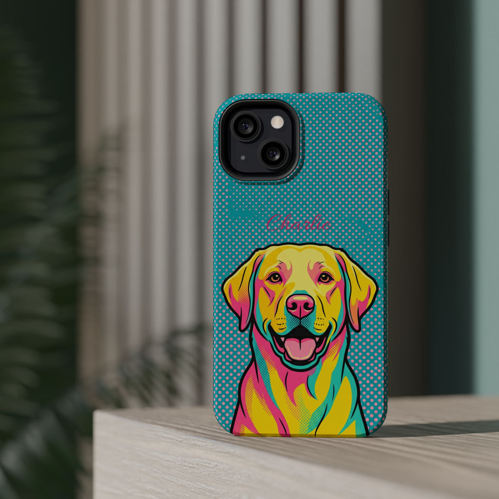 Personalized Pop Art Labrador Phone Case — Tough Magnetic Case with Wireless Charging