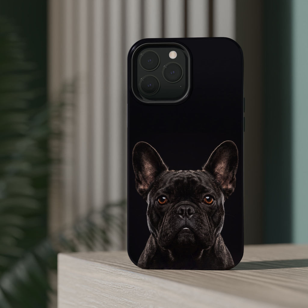 Black French Bulldog Phone Case — Impact-Resistant Wireless Charging Cover
