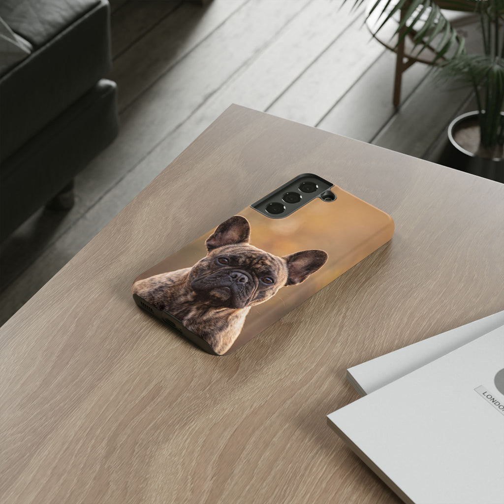 French Bulldog Portrait Phone Case | Realistic Brindle Frenchie Photo Case | iPhone & Samsung