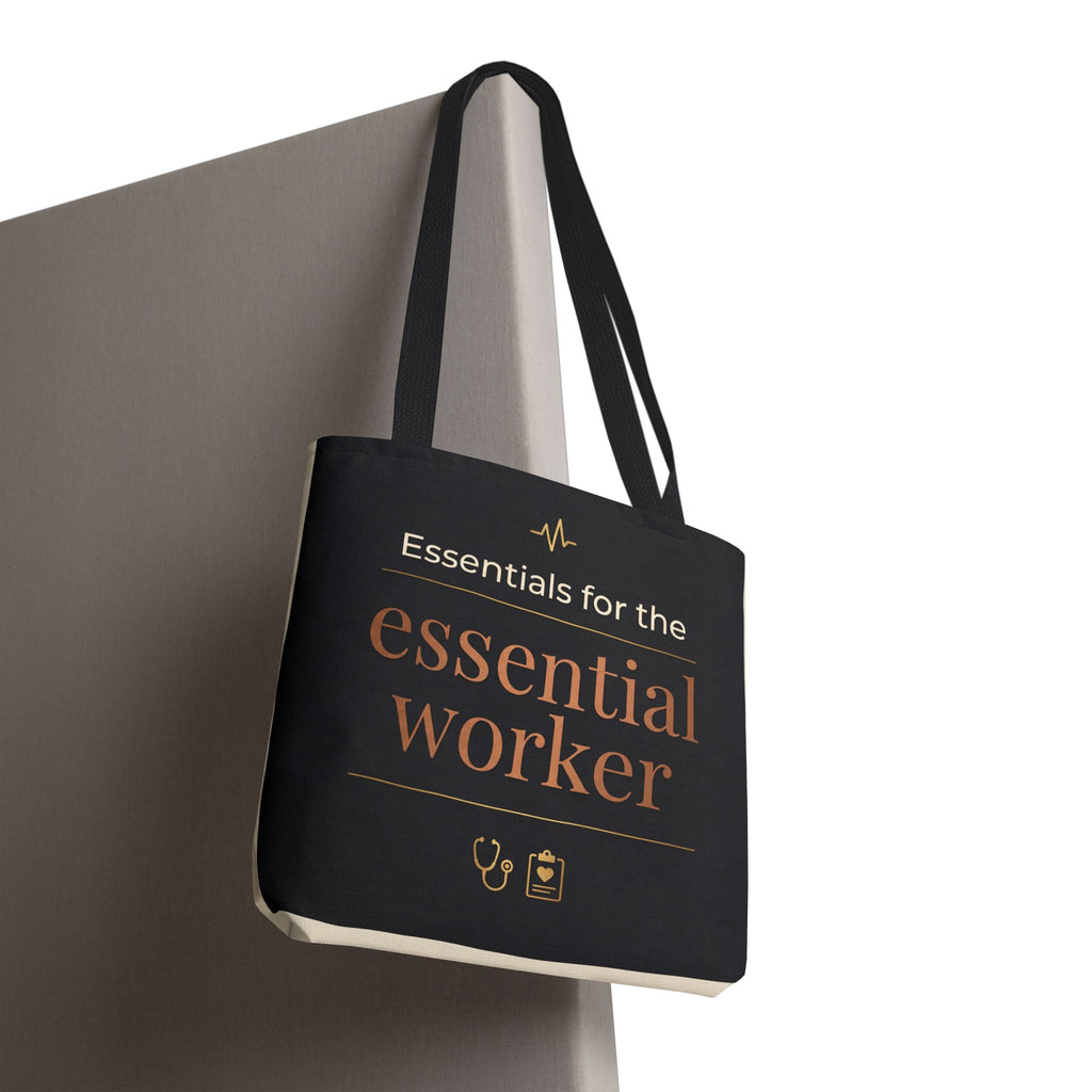 Essentials for the Essential Worker Tote | Healthcare Worker Gift Tote Bag | Nurse Doctor Appreciation Gift | Premium Polyester Carry-All