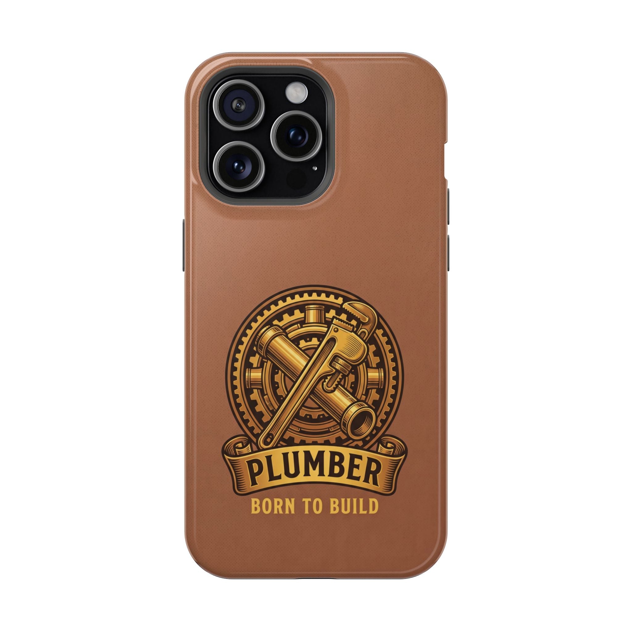 Plumber Born to Build Phone Case — Badge Wireless Charging Cover