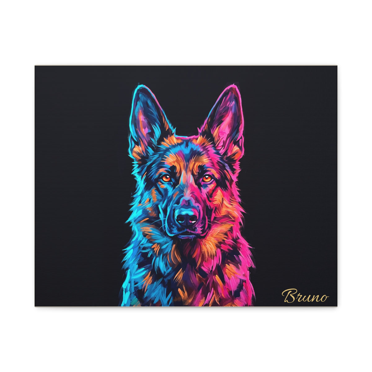 German Shepherd Personalized Canvas | Neon Pop Art Wall Art