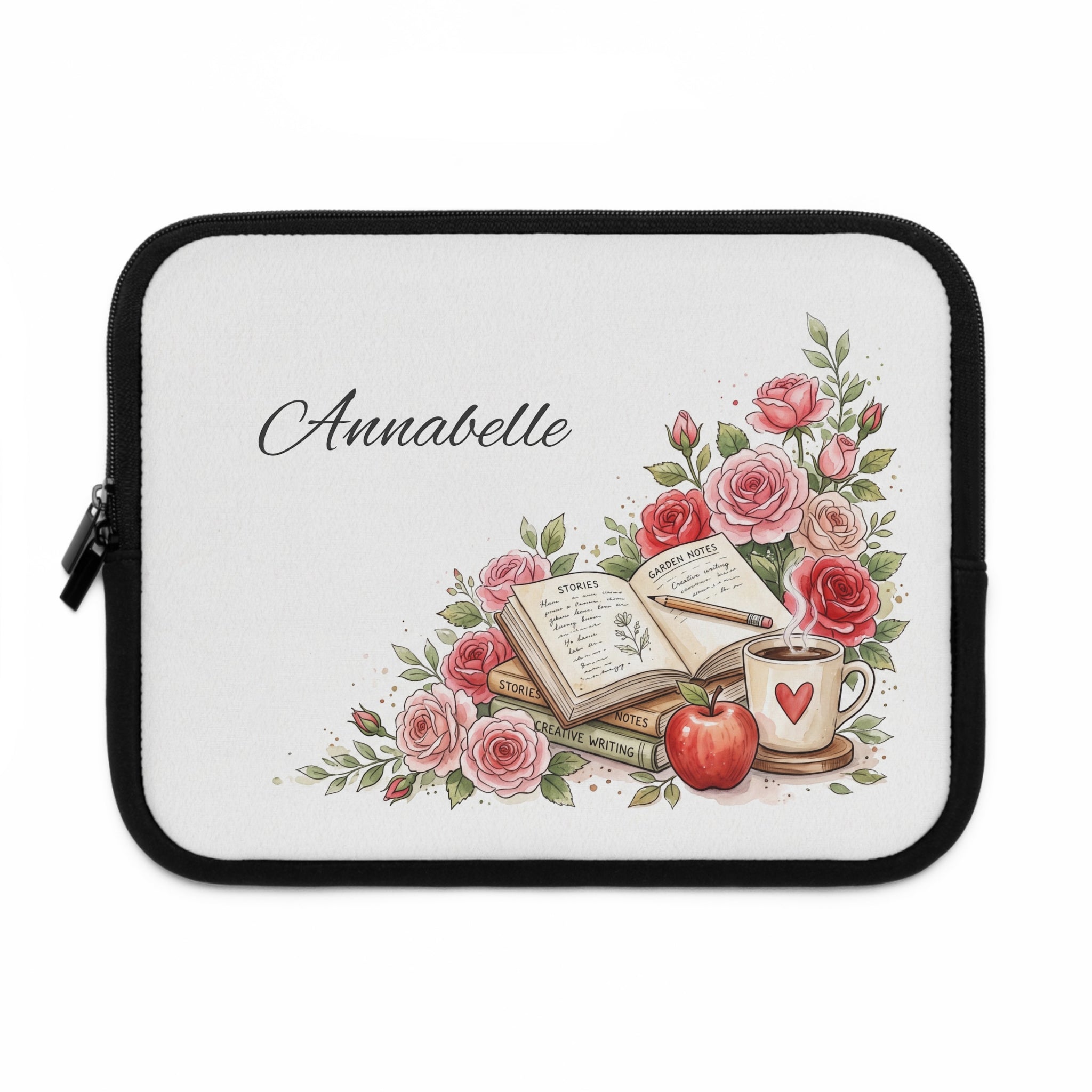 Personalized Teacher Laptop Sleeve | Custom Name Floral Watercolor Laptop Case | Teacher Appreciation Gift