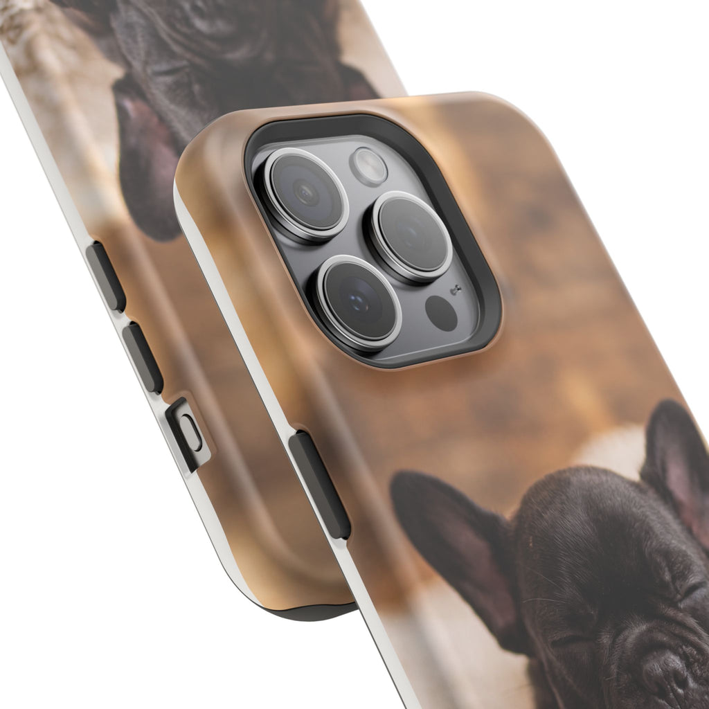 Sleepy French Bulldog Phone Case — Impact-Resistant Wireless Charging Cover