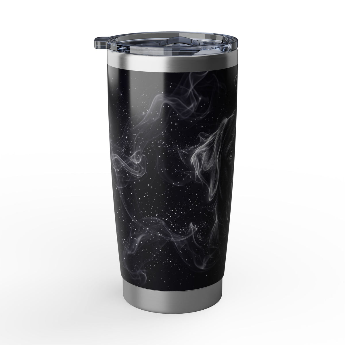 Labrador Personalized Tumbler | Silver Smoke Art — 20 oz Stainless Travel Mug