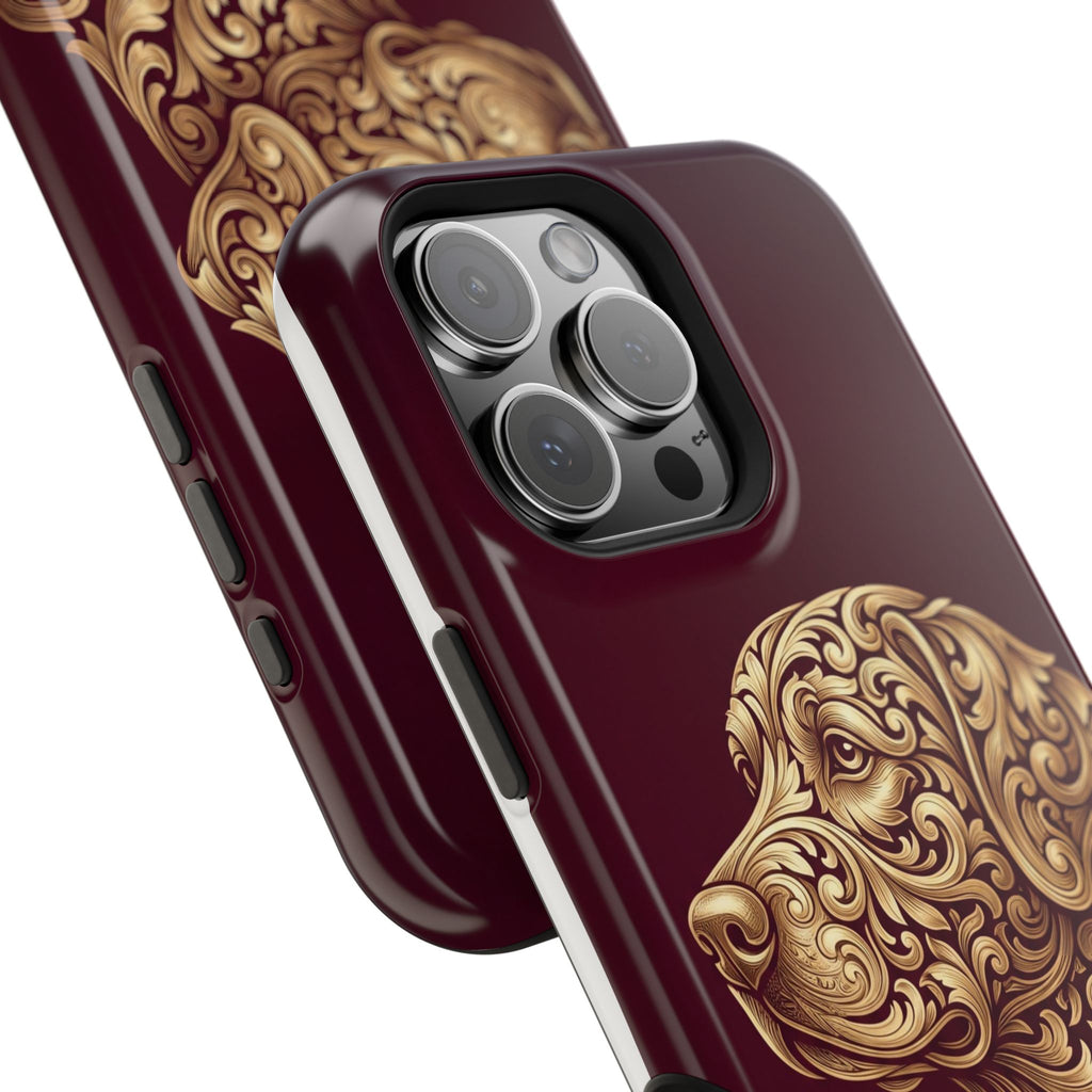 Personalized Gold Filigree Labrador Phone Case — Tough Magnetic Case with Wireless Charging