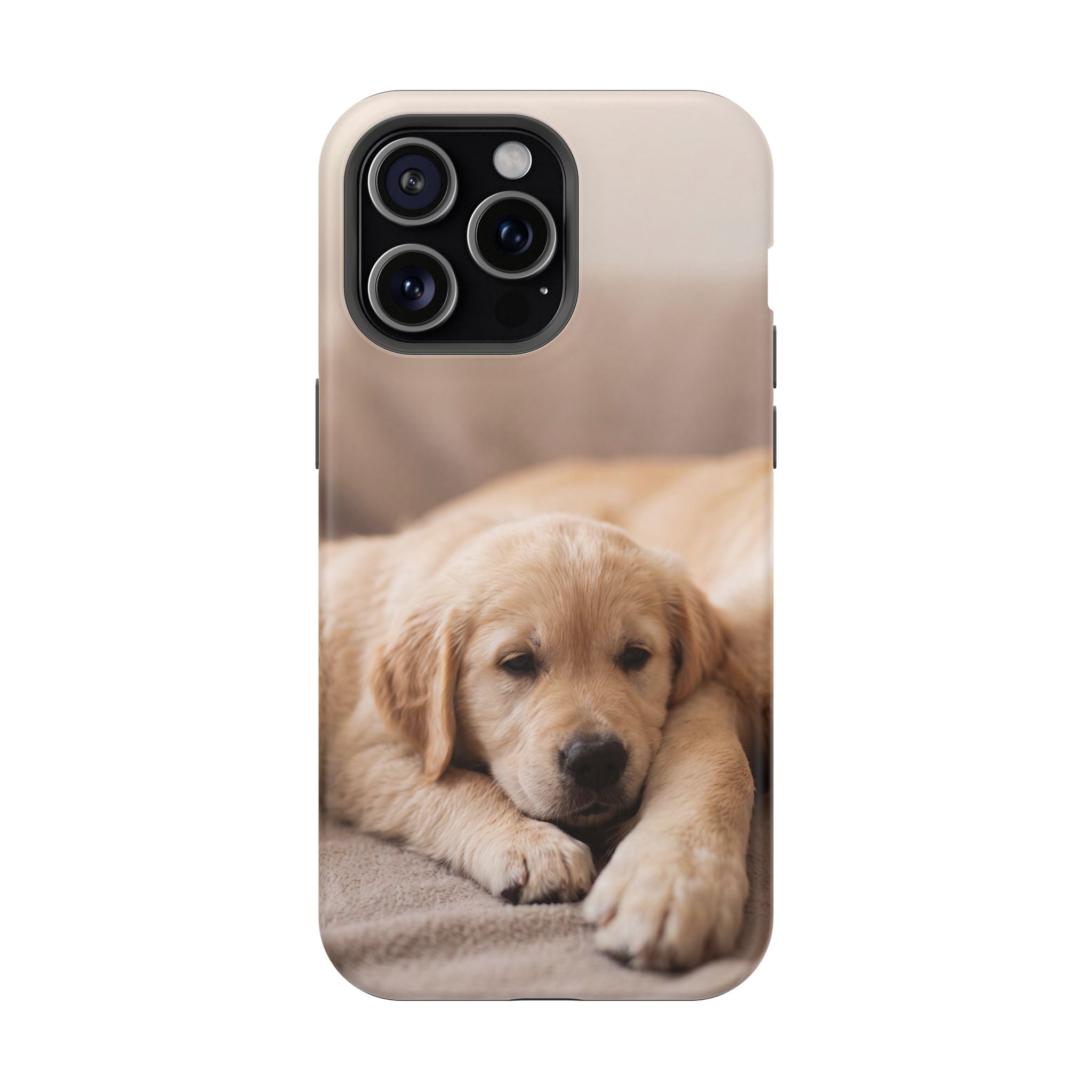 Golden Retriever Puppy Phone Case — Impact-Resistant Wireless Charging Cover