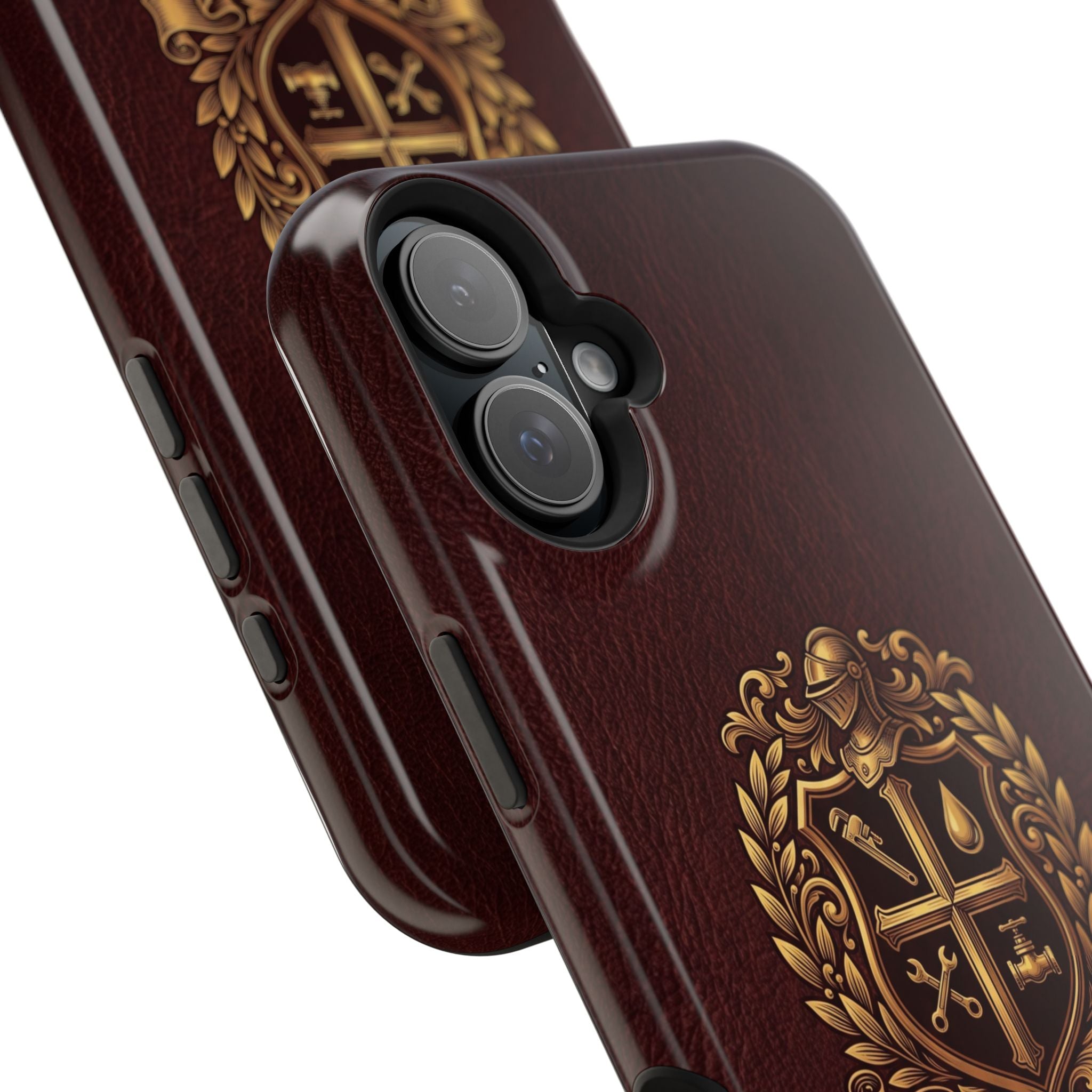Plumber Crest Phone Case — Heraldic Shield Design Wireless Charging Cover