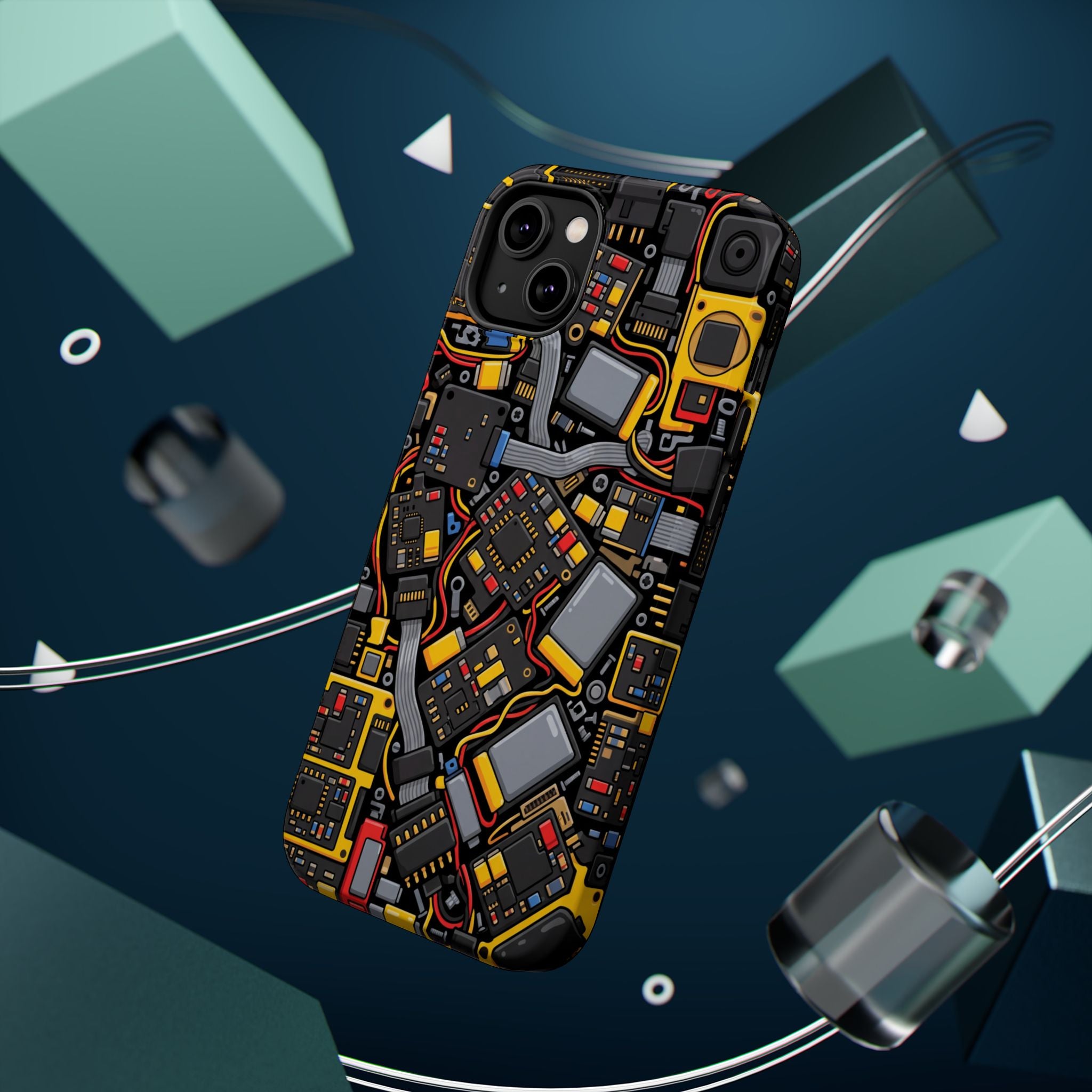 Voltage Board Phone Case — Yellow Circuit Wireless Charging Cover