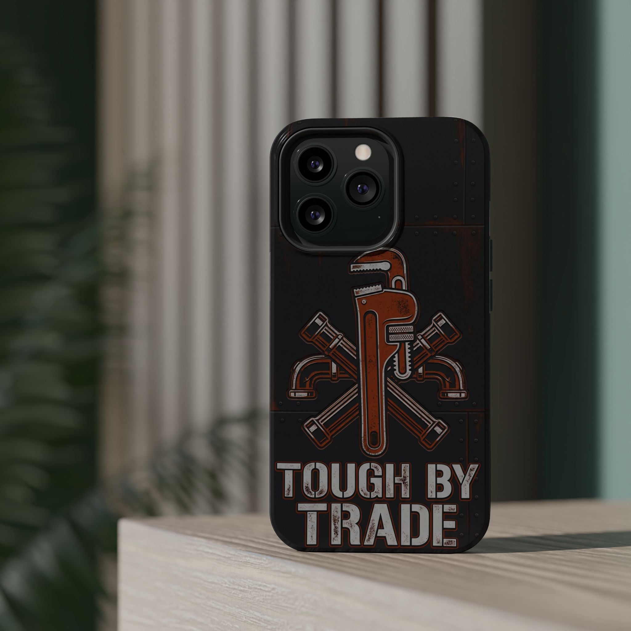 Tough By Trade Phone Case — Crossed Wrenches Wireless Charging Cover