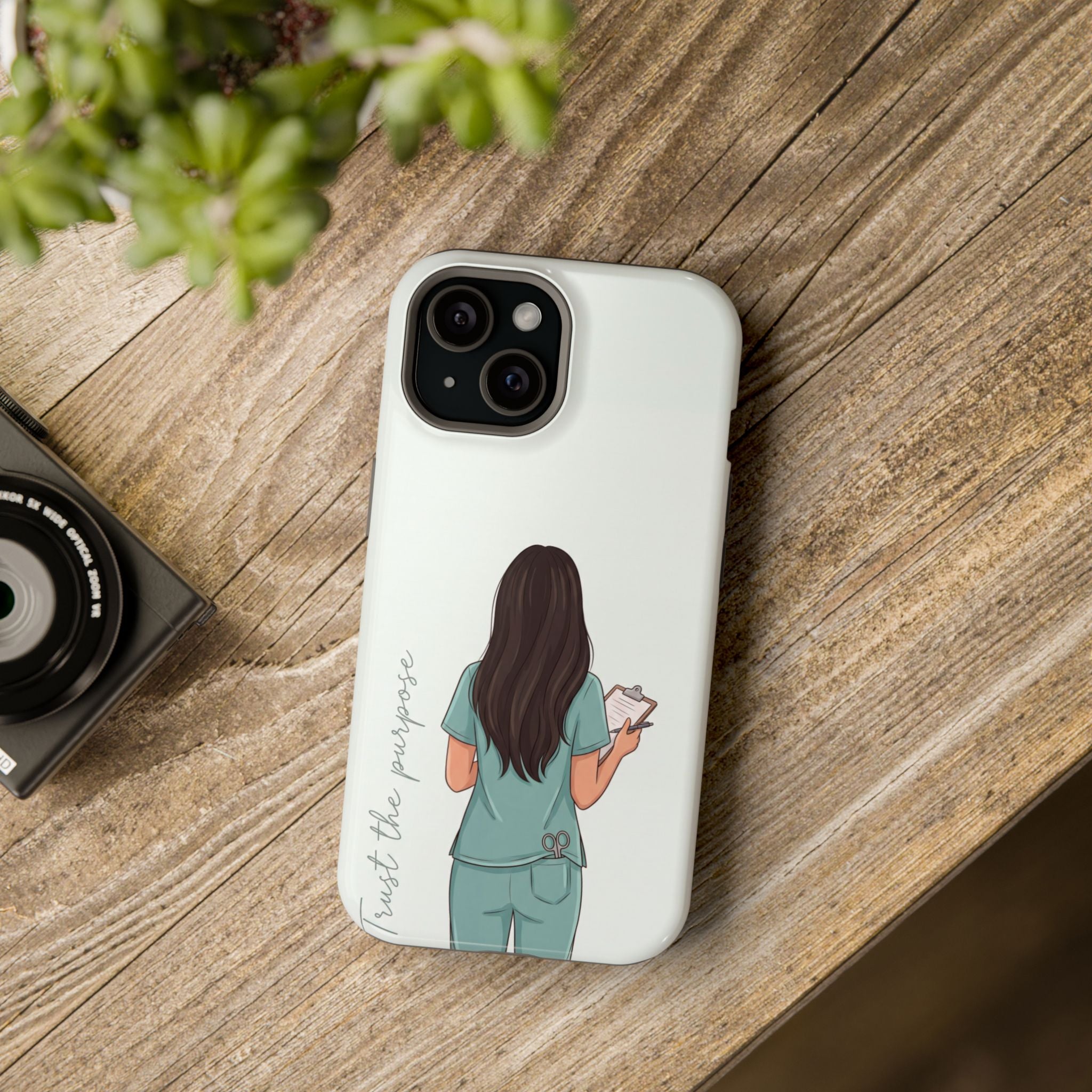 Nurse Illustration Phone Case — Impact-Resistant Wireless Charging Cover