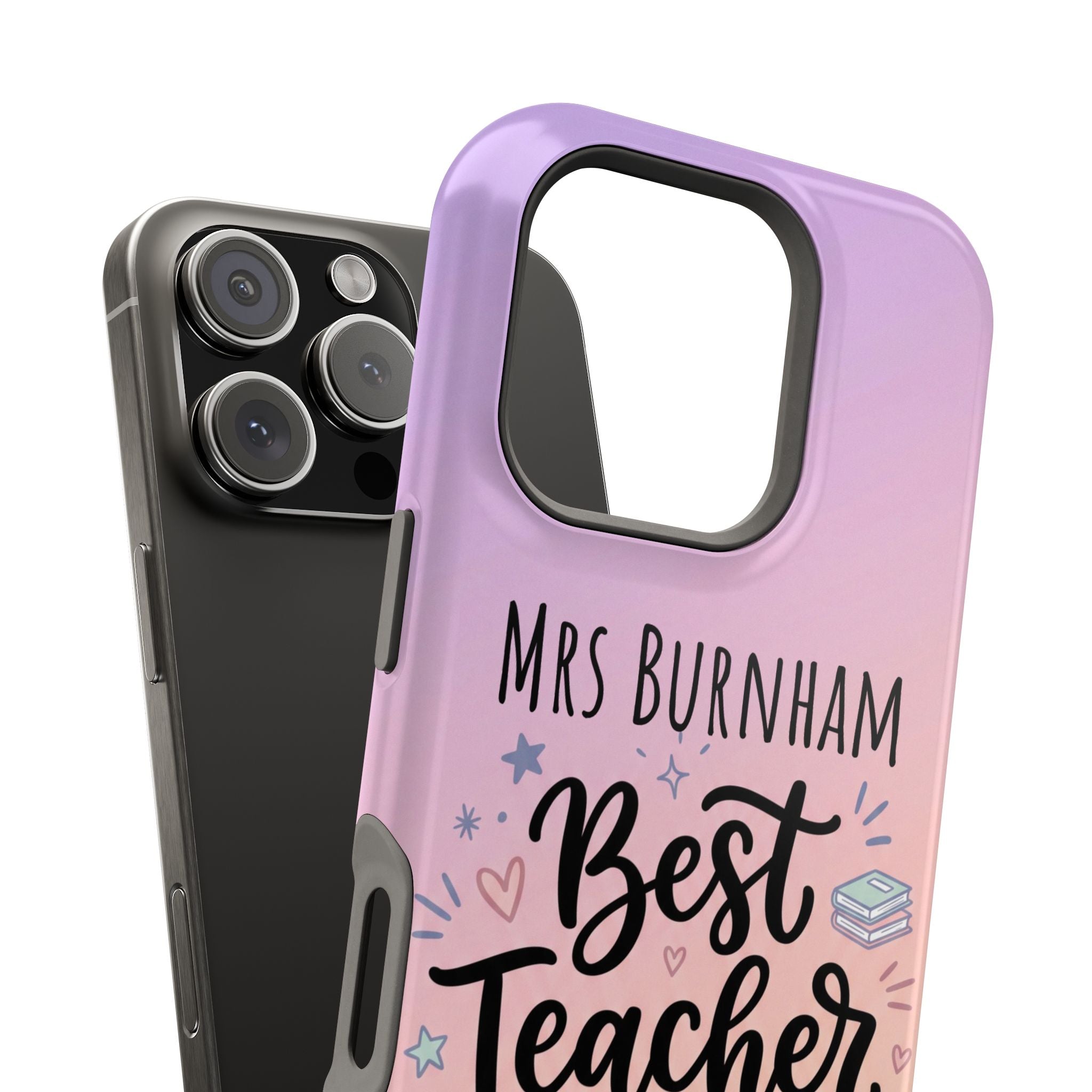 Best Teacher Ever Personalized Phone Case — Wireless Charging Cover