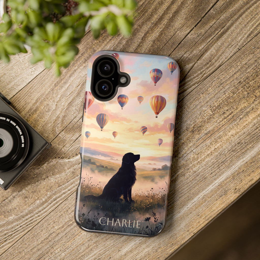 Personalized Golden Retriever Hot Air Balloon Phone Case — Wireless Charging Cover