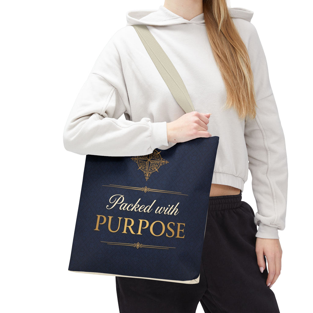Packed with Purpose Tote | Inspirational Nurse Gift Tote Bag | Healthcare Worker Appreciation Gift | Premium Polyester Carry-All