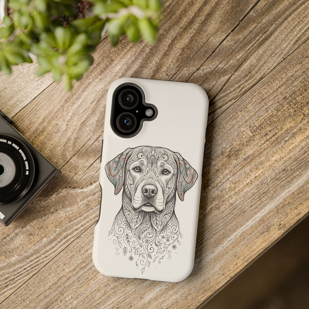 Mandala Labrador Phone Case — Tough Magnetic Case with Wireless Charging