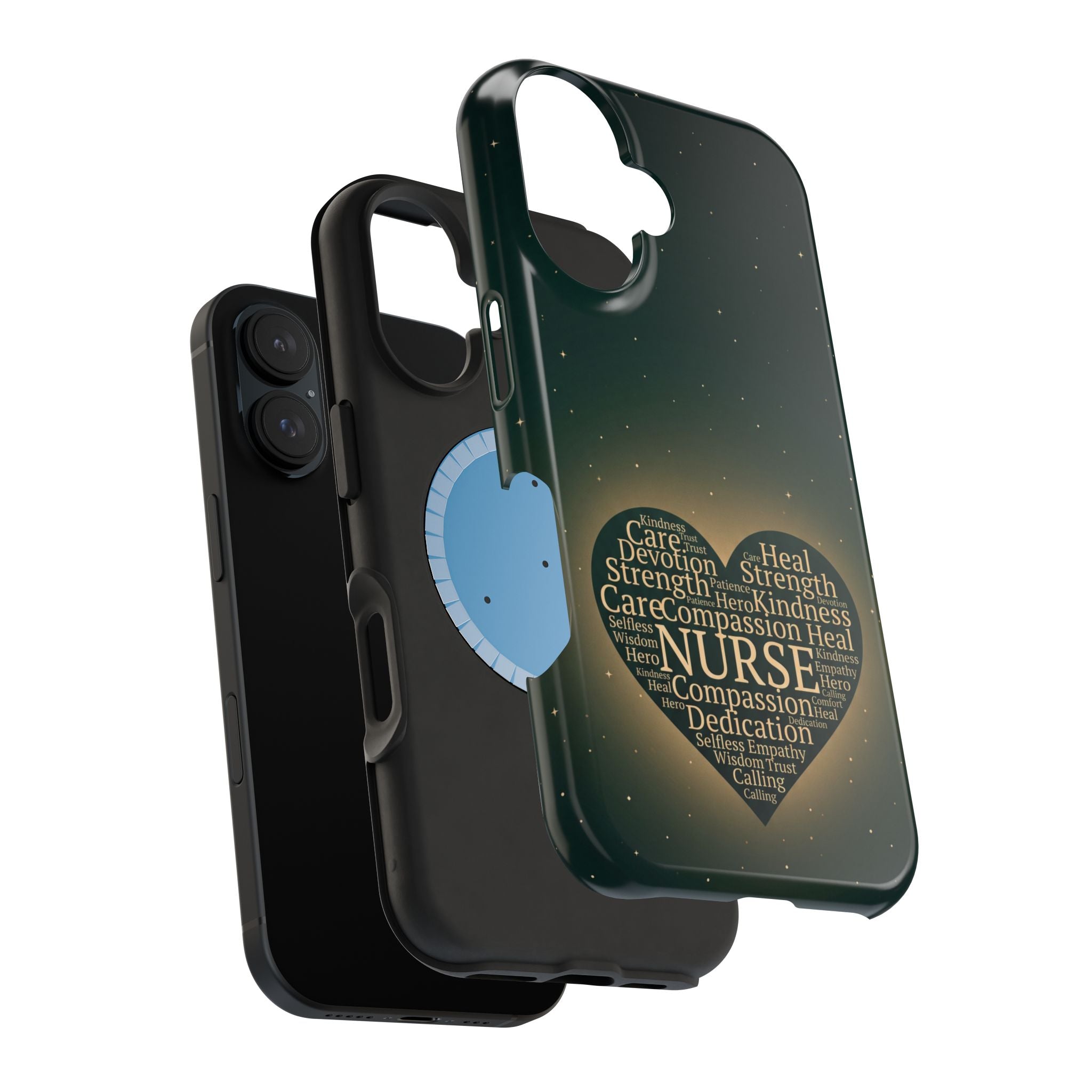Nurse Heart Word and Art Phone Case — Impact-Resistant Wireless Charging Cover