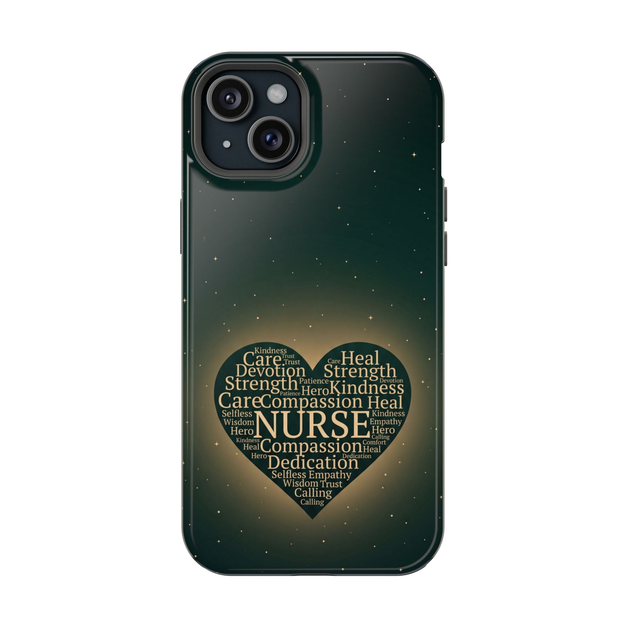 Nurse Heart Word and Art Phone Case — Impact-Resistant Wireless Charging Cover