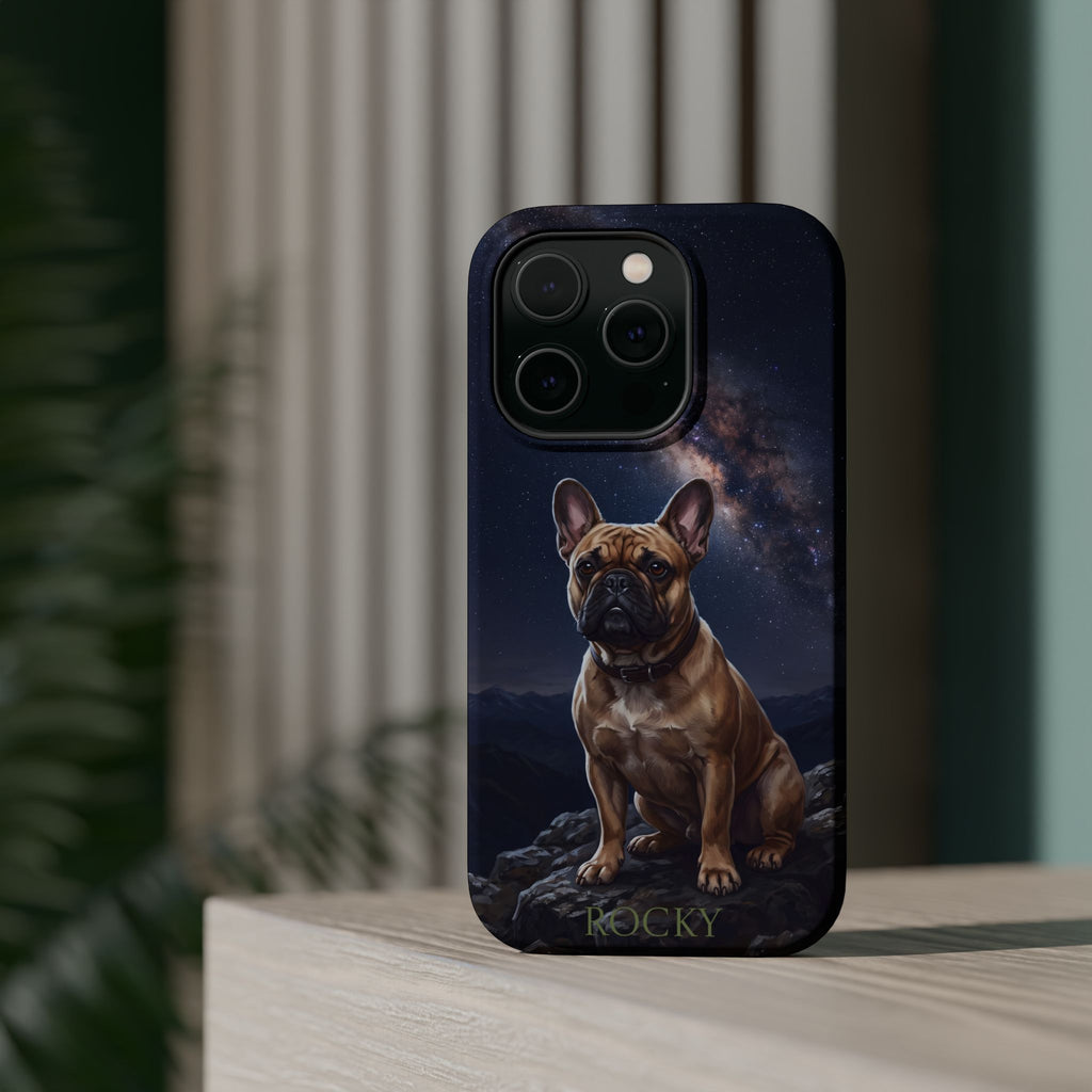 Personalized French Bulldog Starry Night Sky Phone Case — Wireless Charging Cover