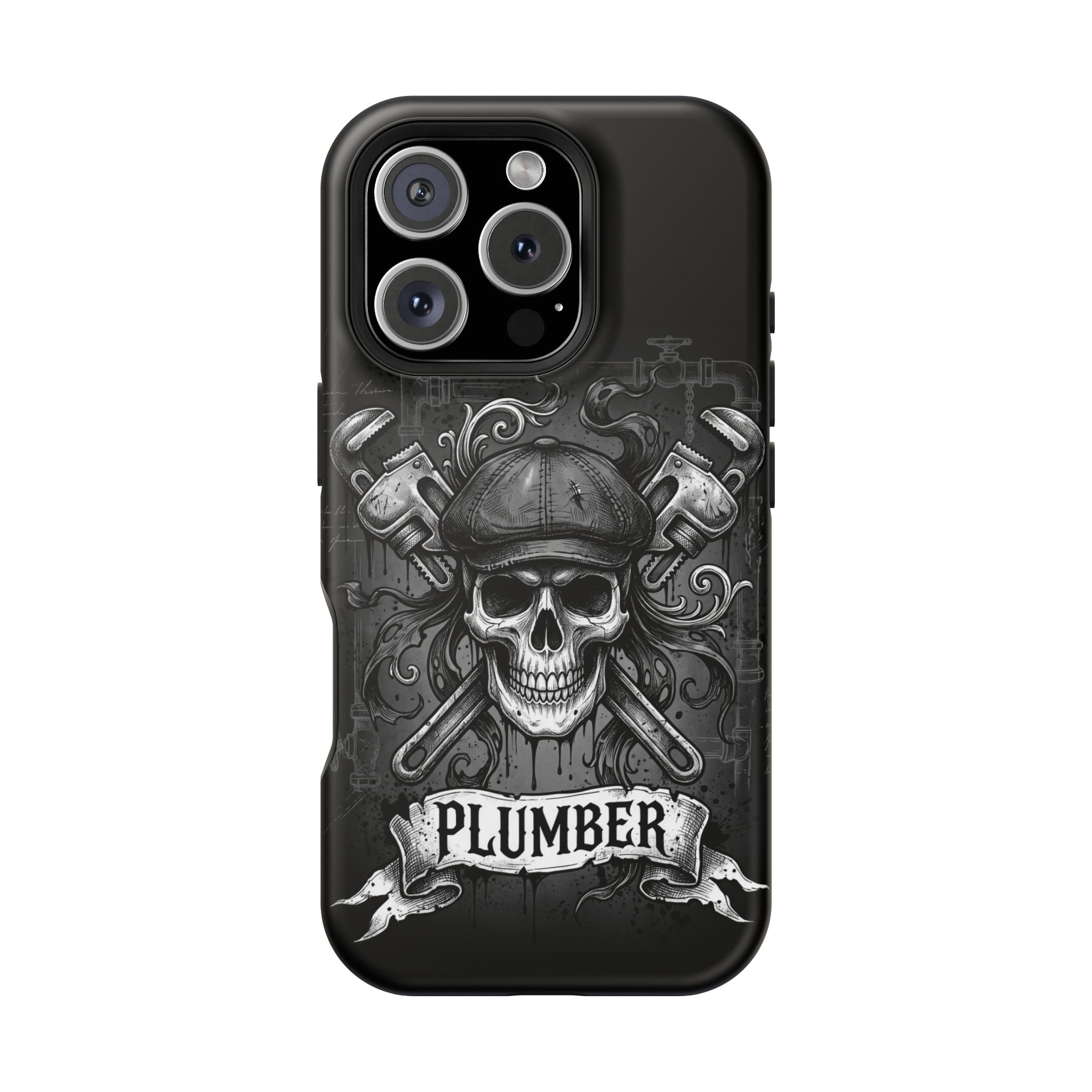 Skull & Wrenches Plumber Phone Case — Wireless Charging Cover