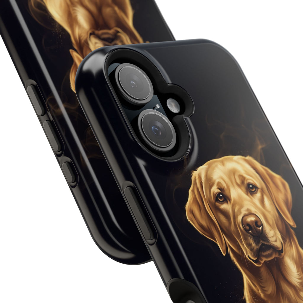 Personalized Gold Smoke Labrador Phone Case — Tough Magnetic Case with Wireless Charging