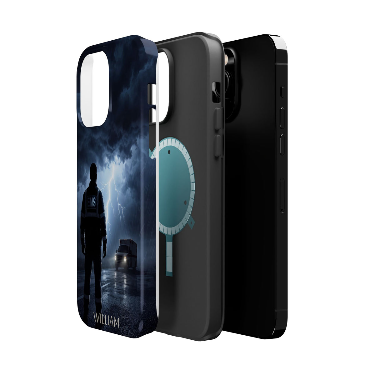 Personalized Lightning Storm EMS Phone Case — Wireless Charging Cover