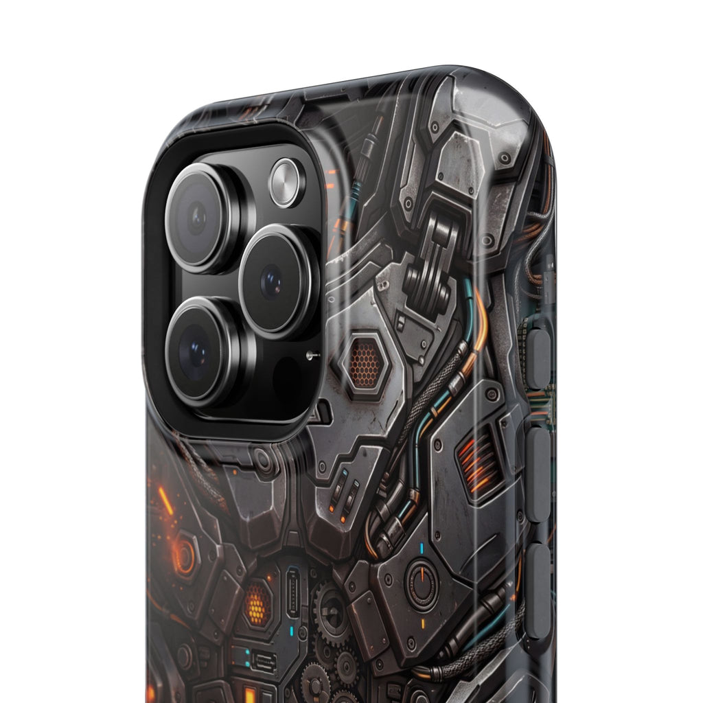 Mech Armor Phone Case — Industrial Circuit Wireless Charging Cover