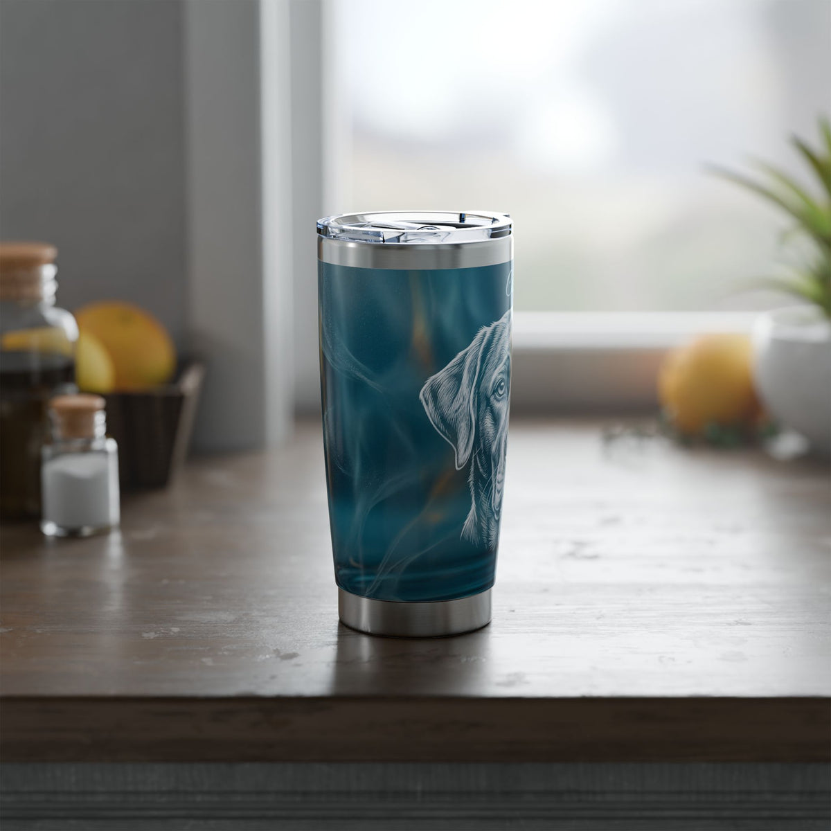 Labrador Personalized Tumbler | Frosted Glass Art — 20 oz Stainless Travel Mug