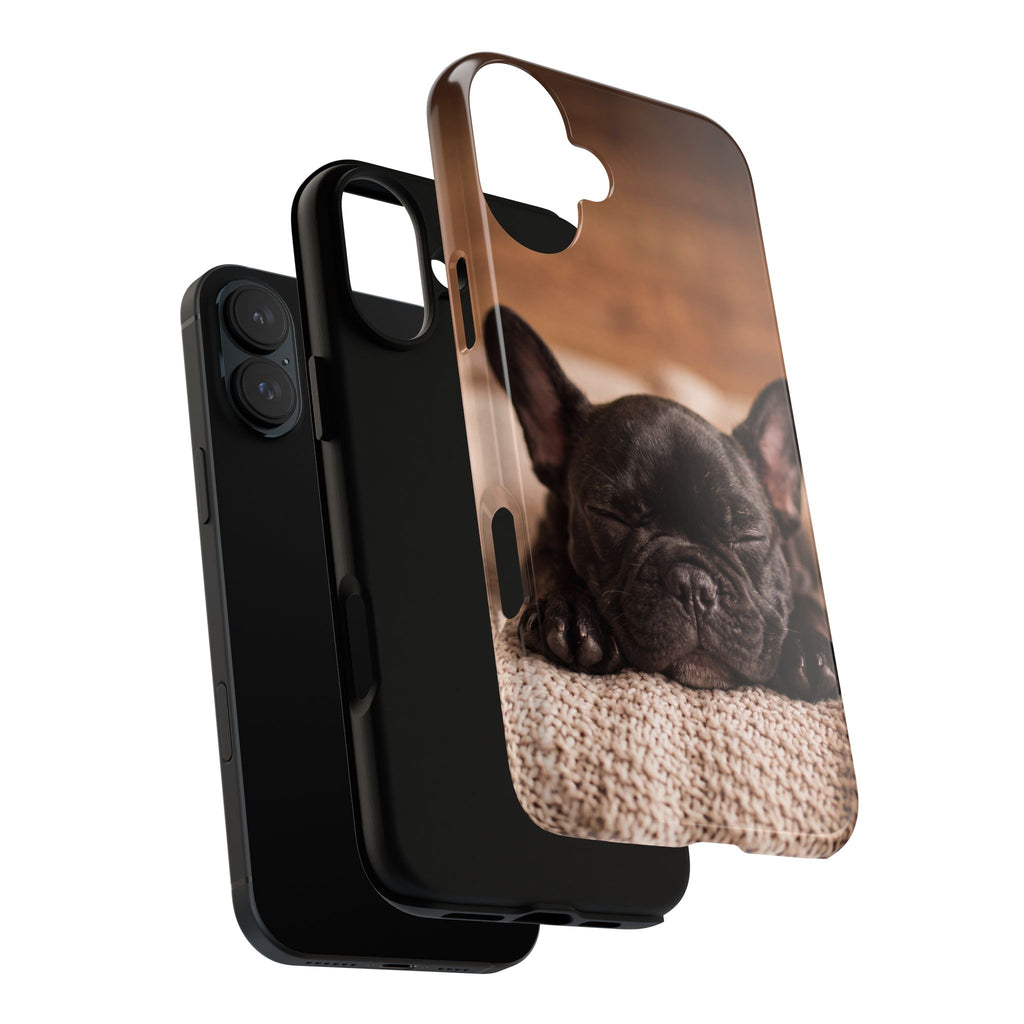 Sleeping French Bulldog Phone Case | Cozy Frenchie Resting on Blanket | iPhone & Samsung