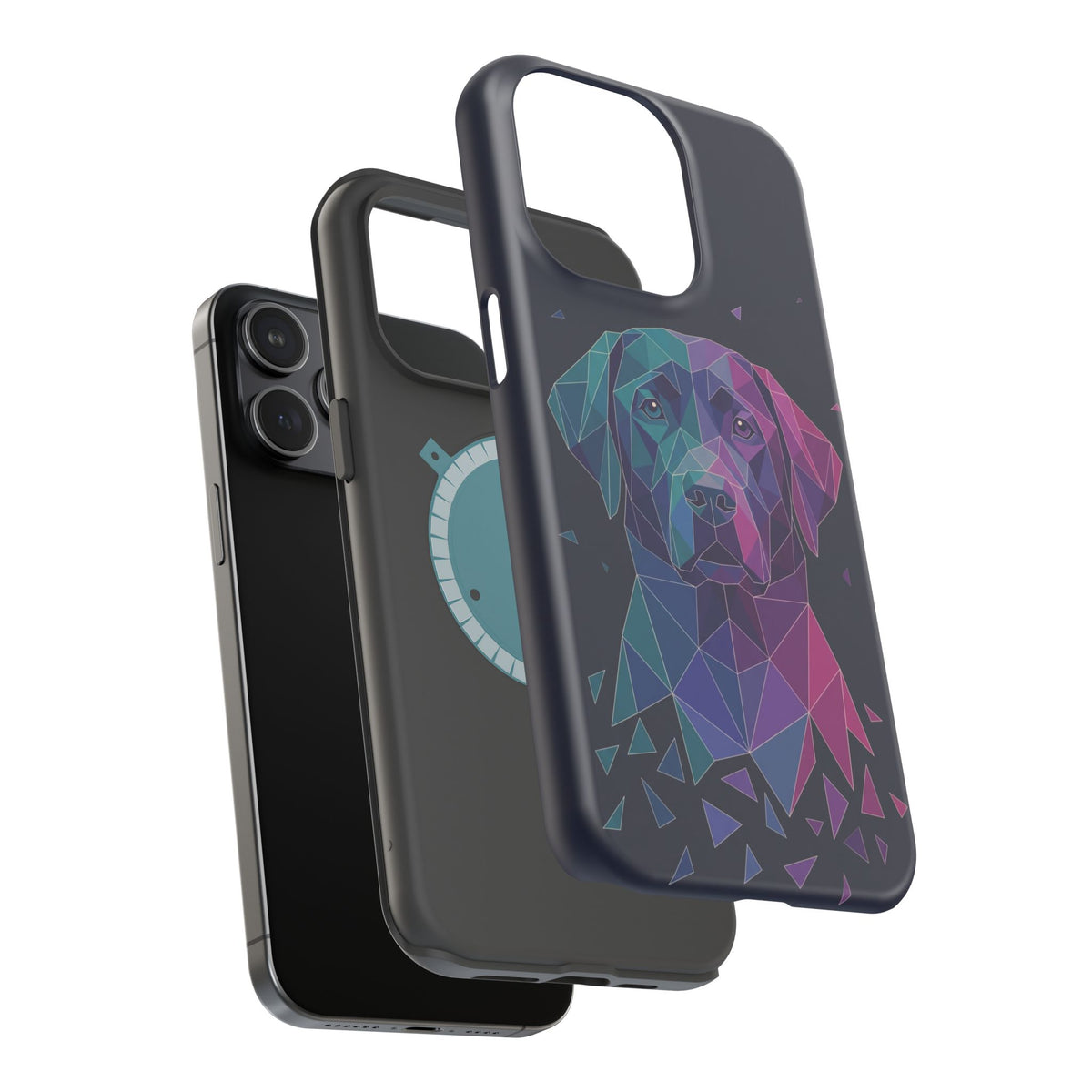 Geometric Labrador Phone Case — Tough Magnetic Case with Wireless Charging