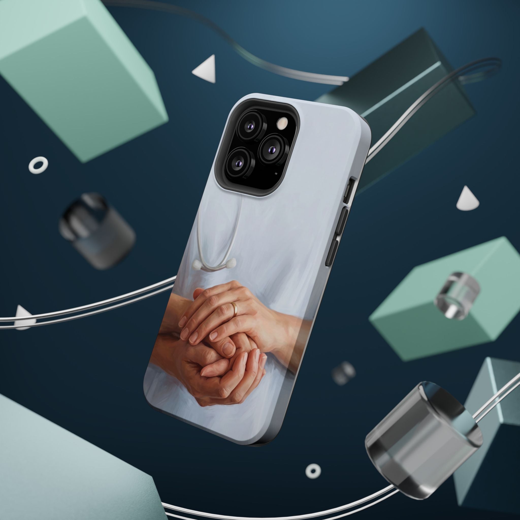 Impact-Resistant Phone Case — Caring Hands Wireless Charging Cover