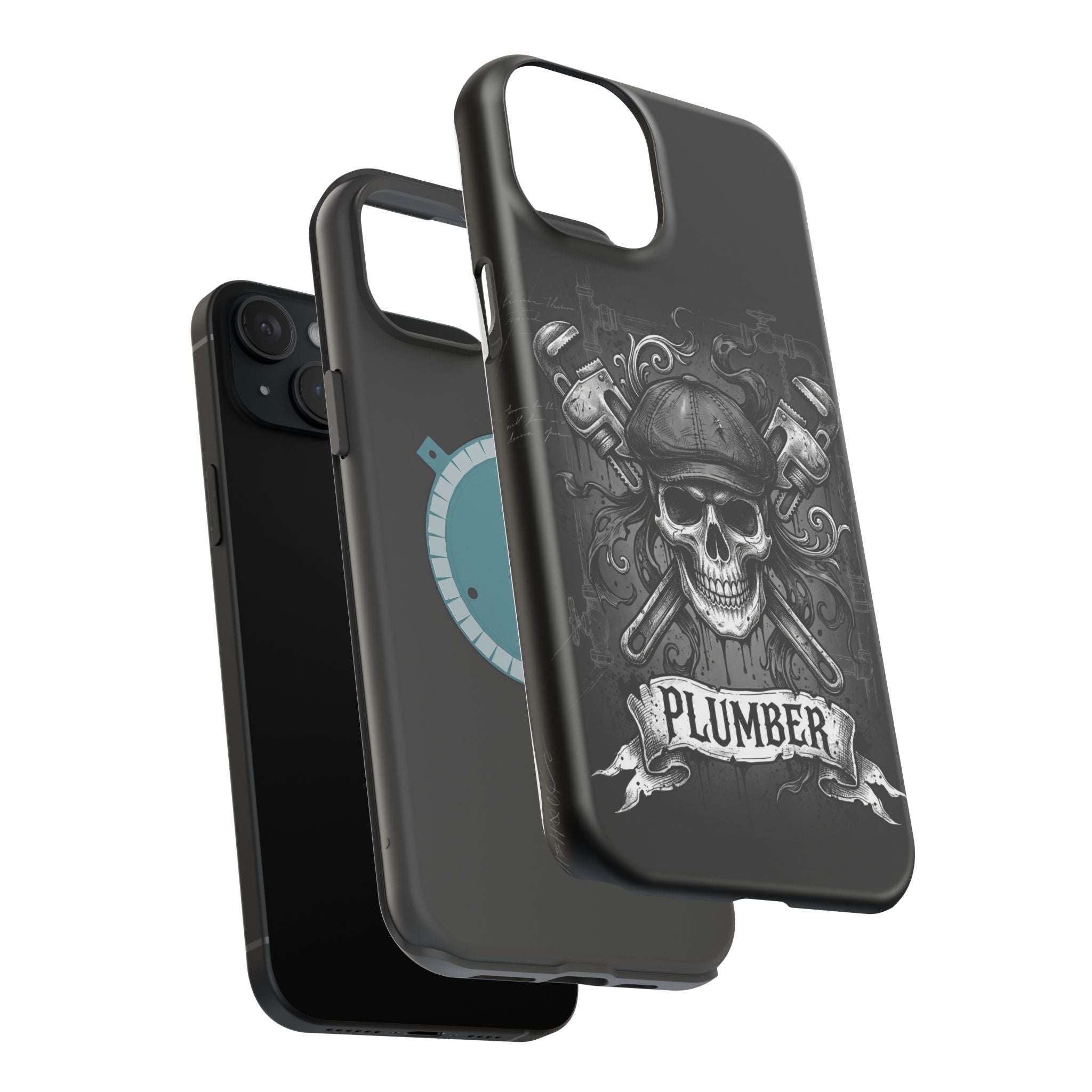 Skull & Wrenches Plumber Phone Case — Wireless Charging Cover