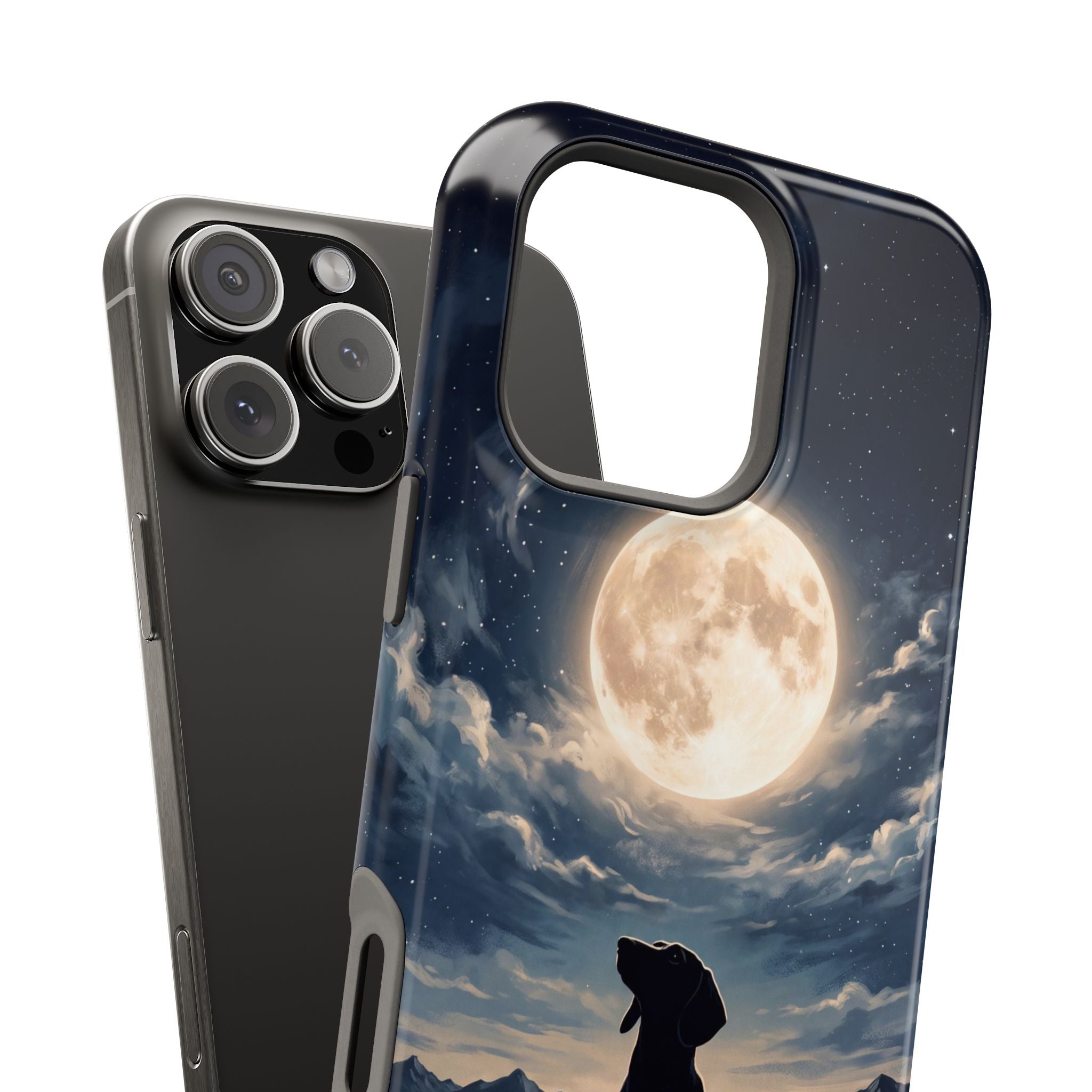 Personalized Dachshund Moonlight Phone Case — Wireless Charging Cover