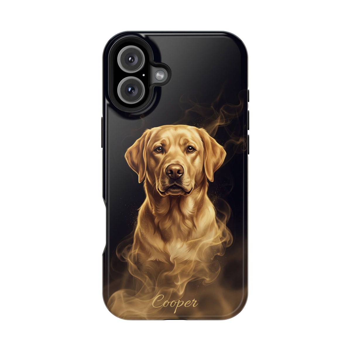 Personalized Gold Smoke Labrador Phone Case — Tough Magnetic Case with Wireless Charging