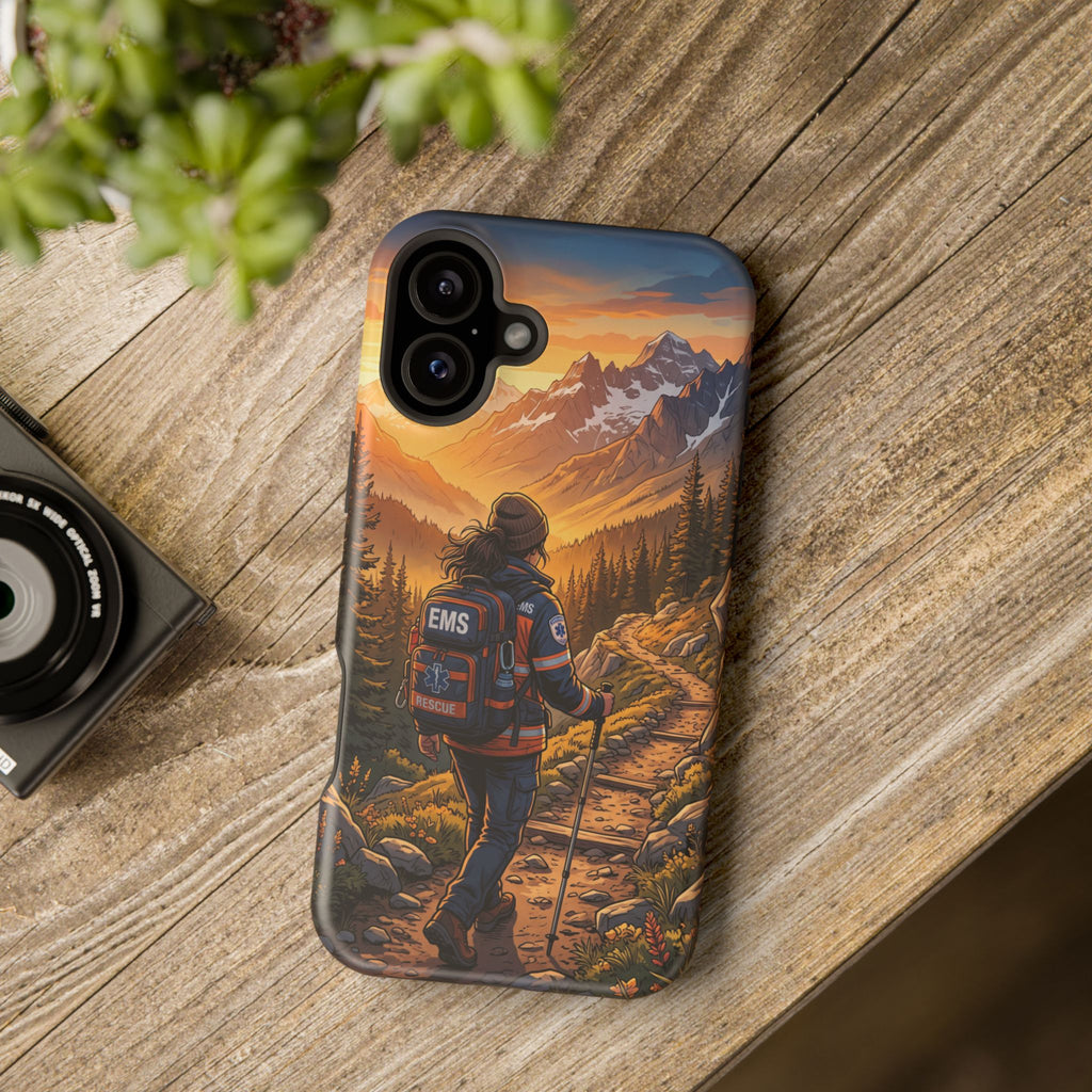 Paramedic/EMT Mountain Phone Case — Magnetic Wireless Charging Cover