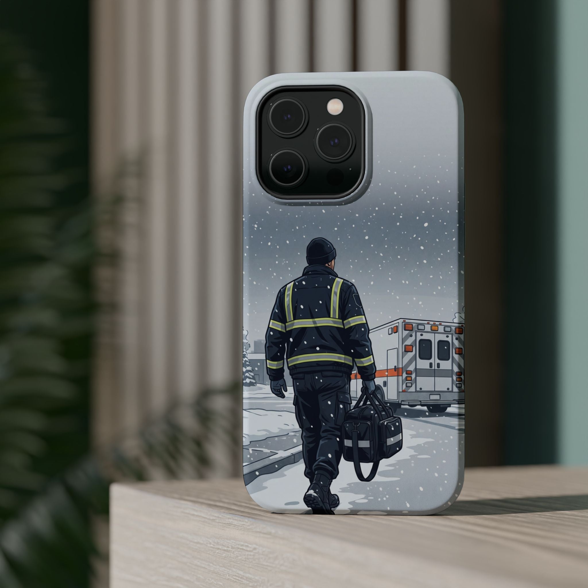 Bold Paramedic/EMT Portrait Phone Case — Magnetic Wireless Charging Cover