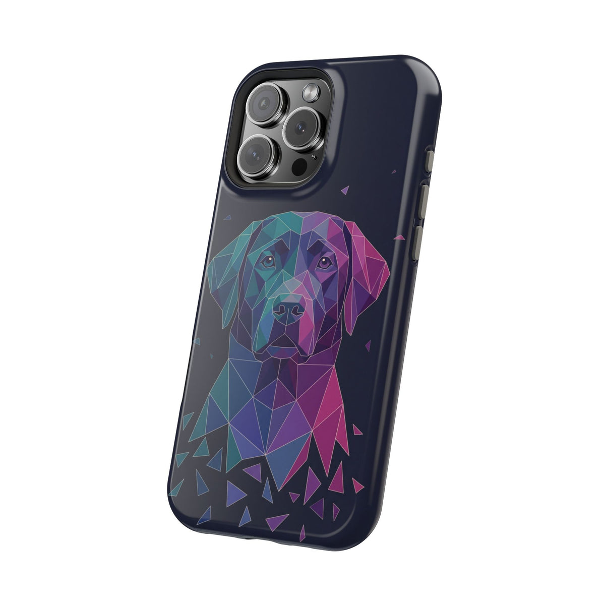 Geometric Labrador Phone Case — Tough Magnetic Case with Wireless Charging