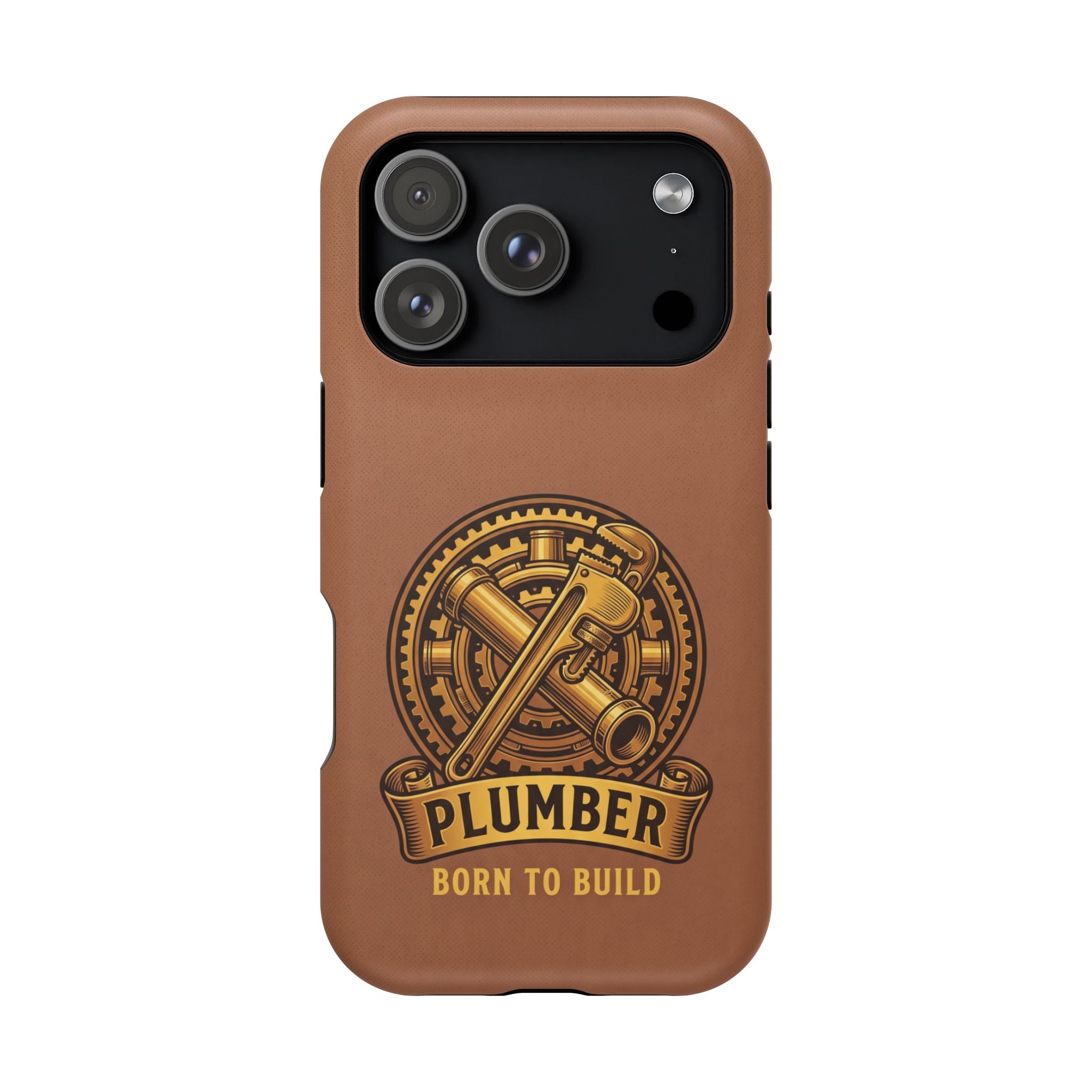 Plumber Born to Build Phone Case — Badge Wireless Charging Cover