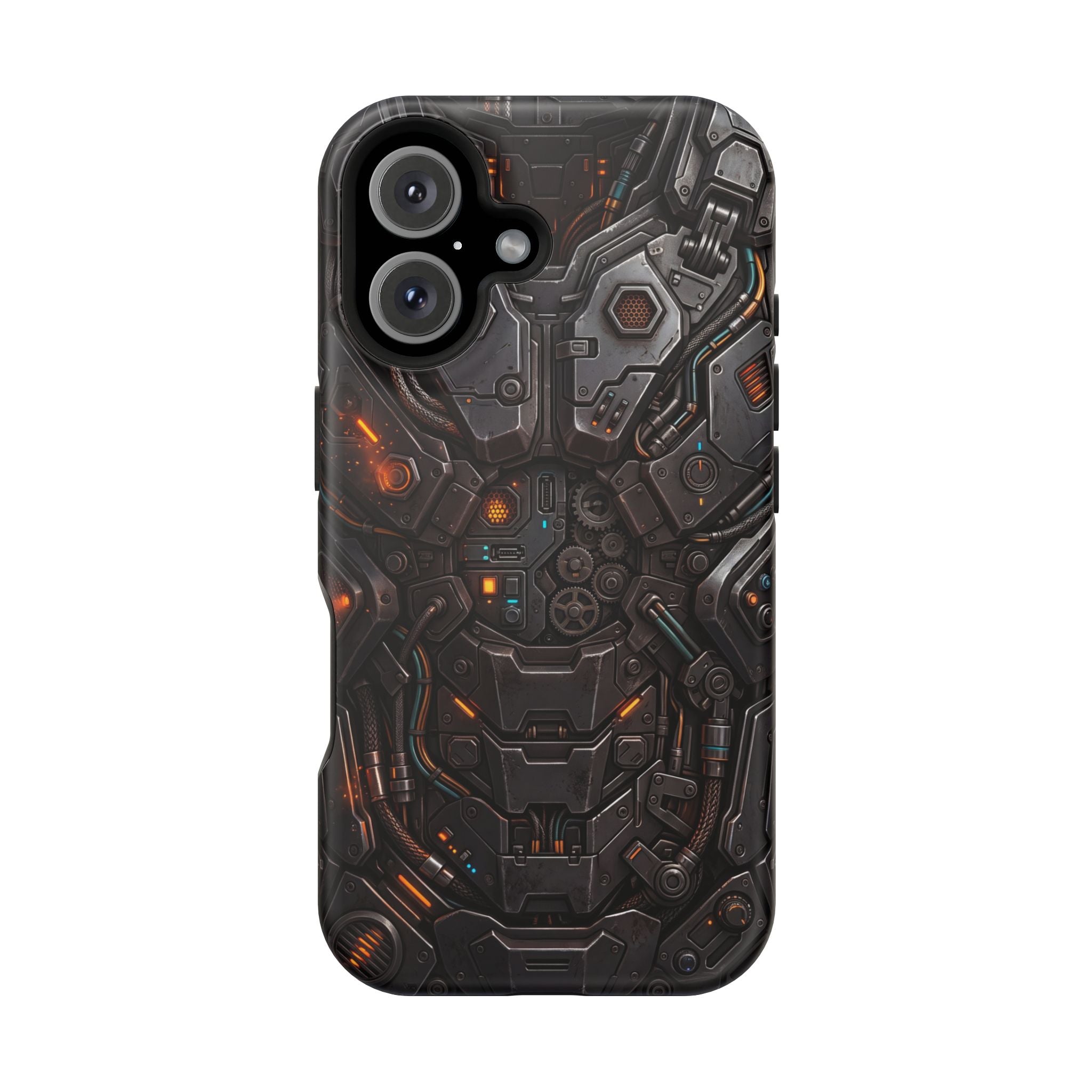 Mech Armor Phone Case — Industrial Circuit Wireless Charging Cover